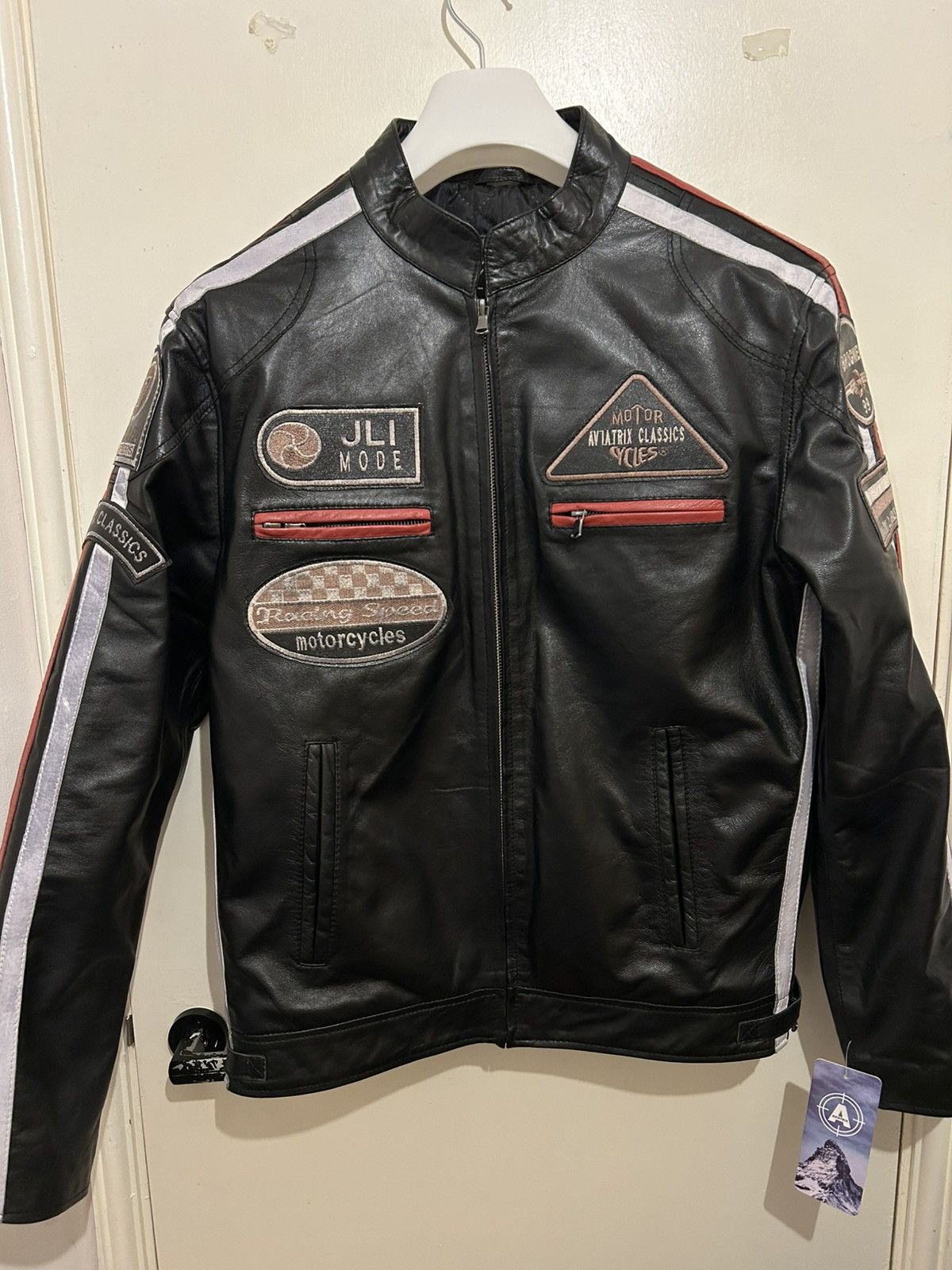 Vintage Aviatrix Men's Biker Jacket – Black Leather Size US M / EU 48-50 / 2 - 5 Thumbnail