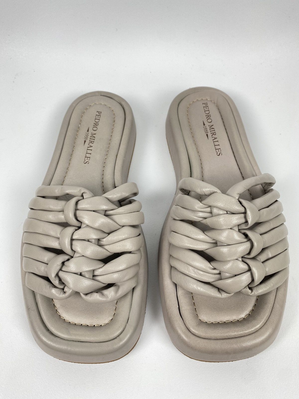 Designer Pedro Miralles Genuine Leather Slides Flats size 38 Size US 8 / IT 38 - 2 Thumbnail
