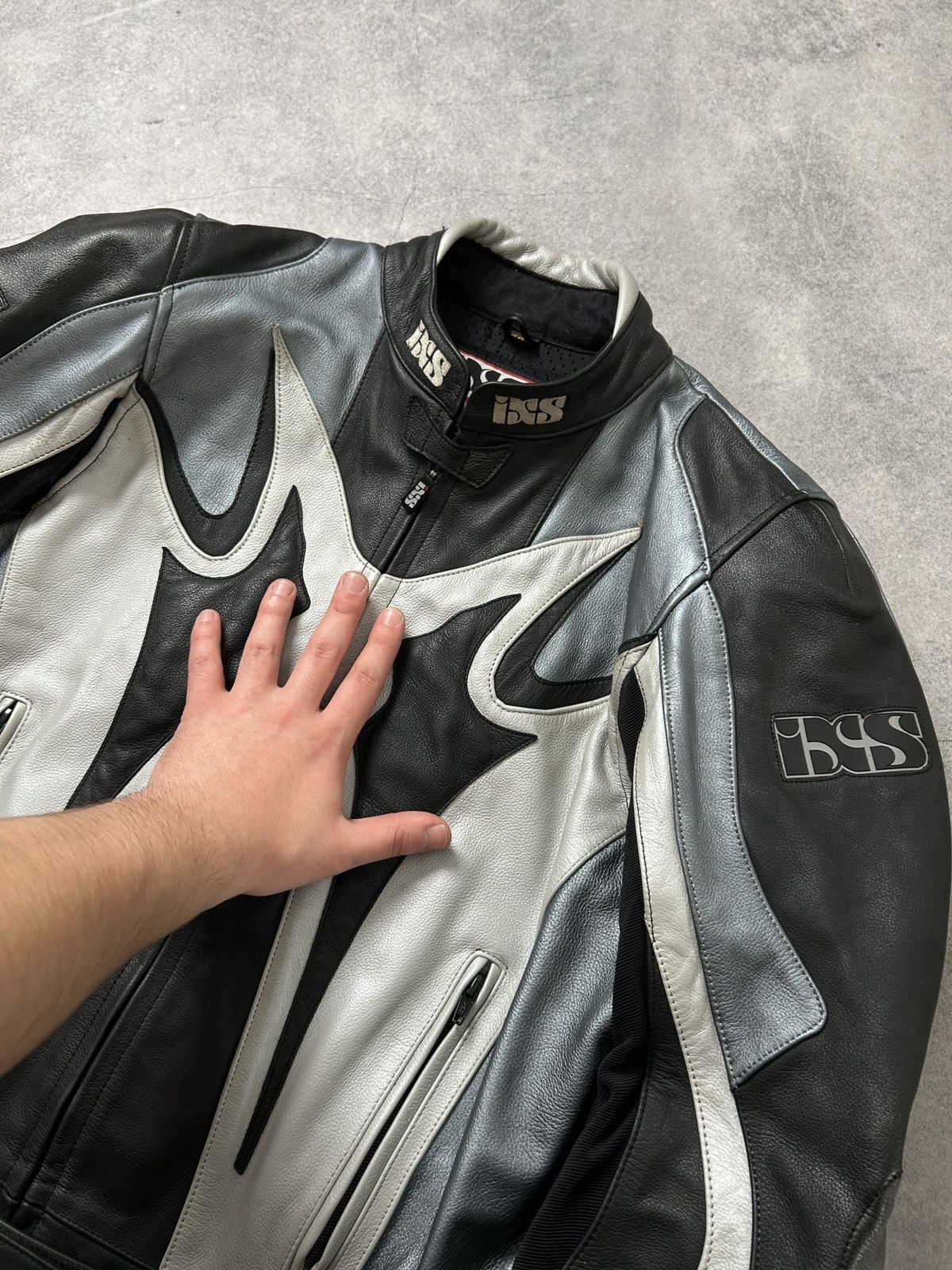 Genuine Leather Vintage Ixs Moto Crazy Y2k leather jacket mens Size US XL / EU 56 / 4 - 5 Thumbnail