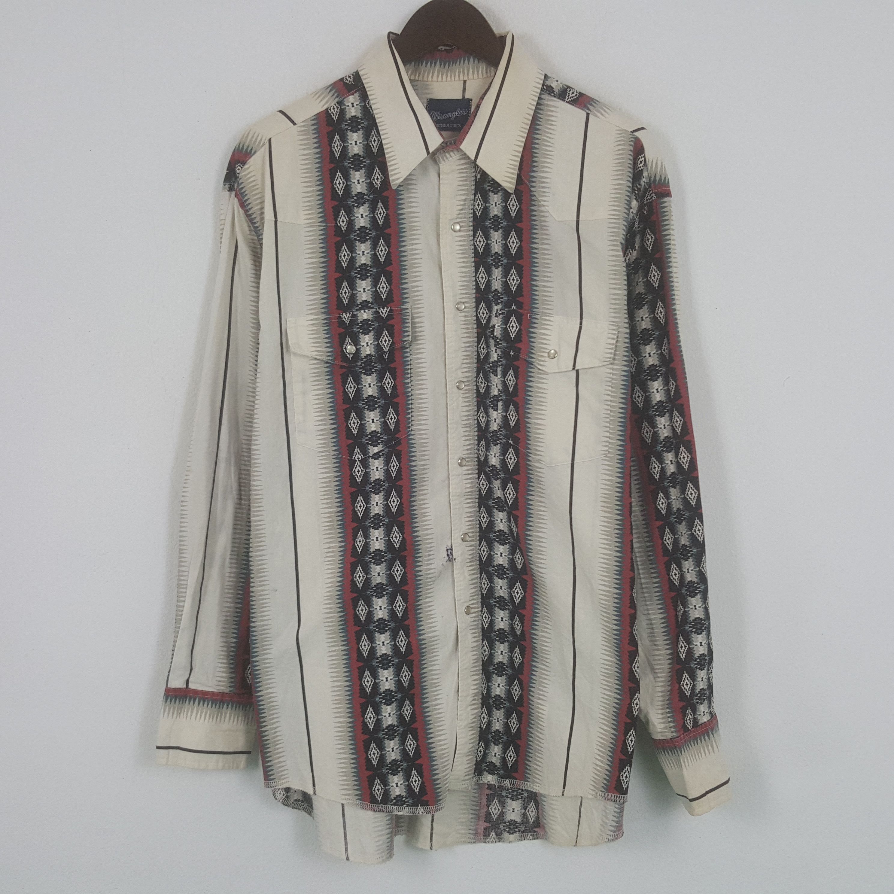 Vintage × Wrangler Vintage Wrangler Japanese Button Up Shirt Size US XL / EU 56 / 4 - 1 Thumbnail