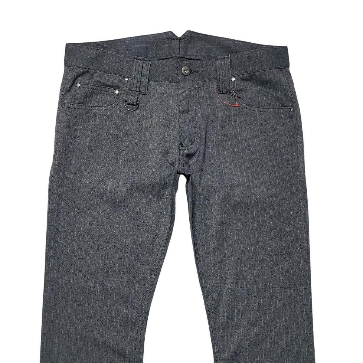 Japanese Brand GARÇON WAVE Pinstripe Wolf Low Flare Pants Size US 31 - 3 Thumbnail