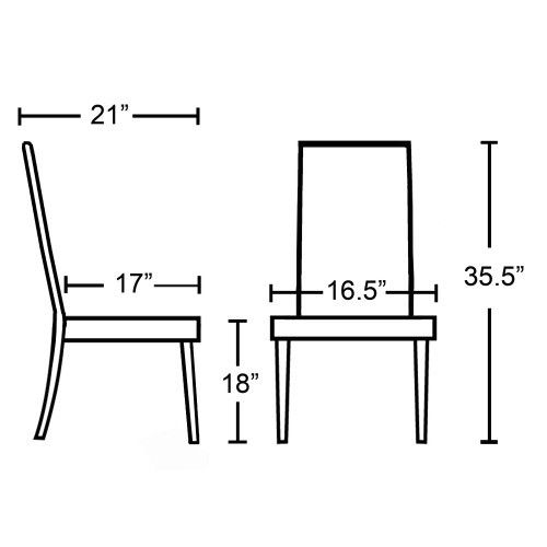 Urban Style Solid Wood Leatherette Padded Parson Chair, Brow