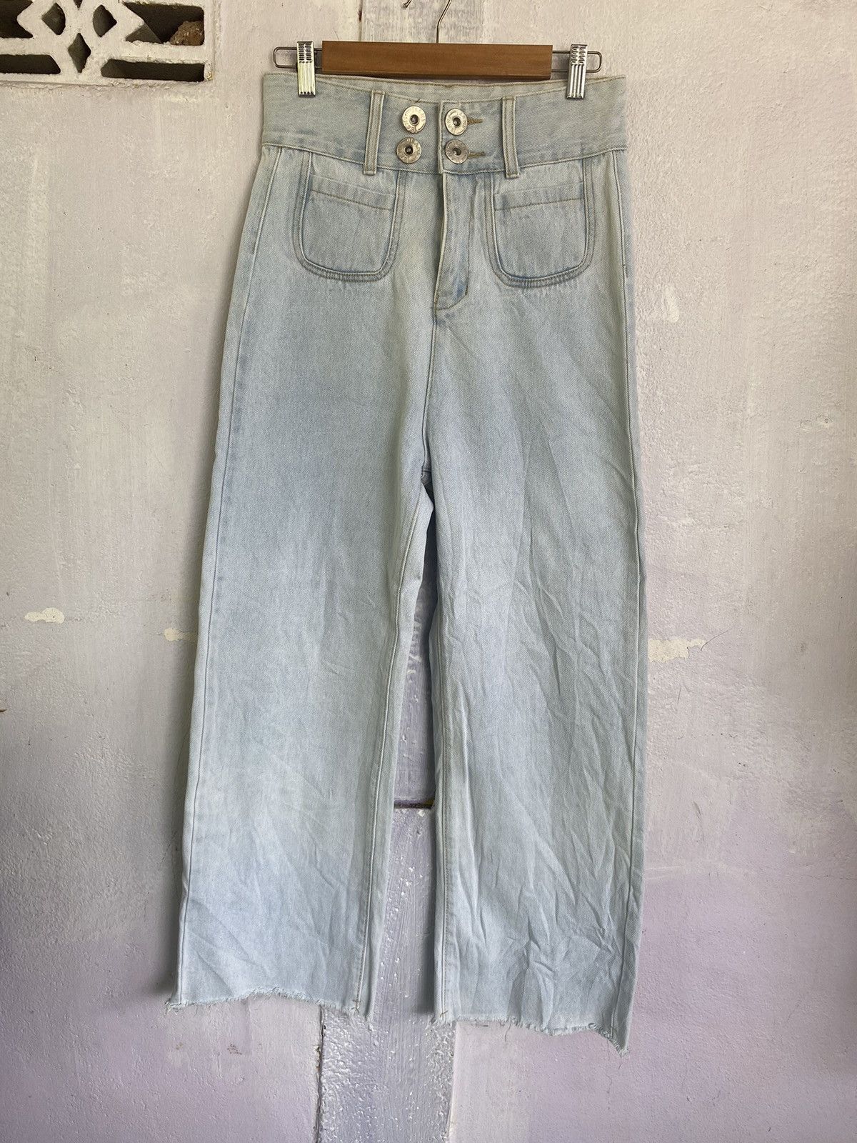 Distressed Denim × Japanese Brand × Streetwear X.H.T Wide