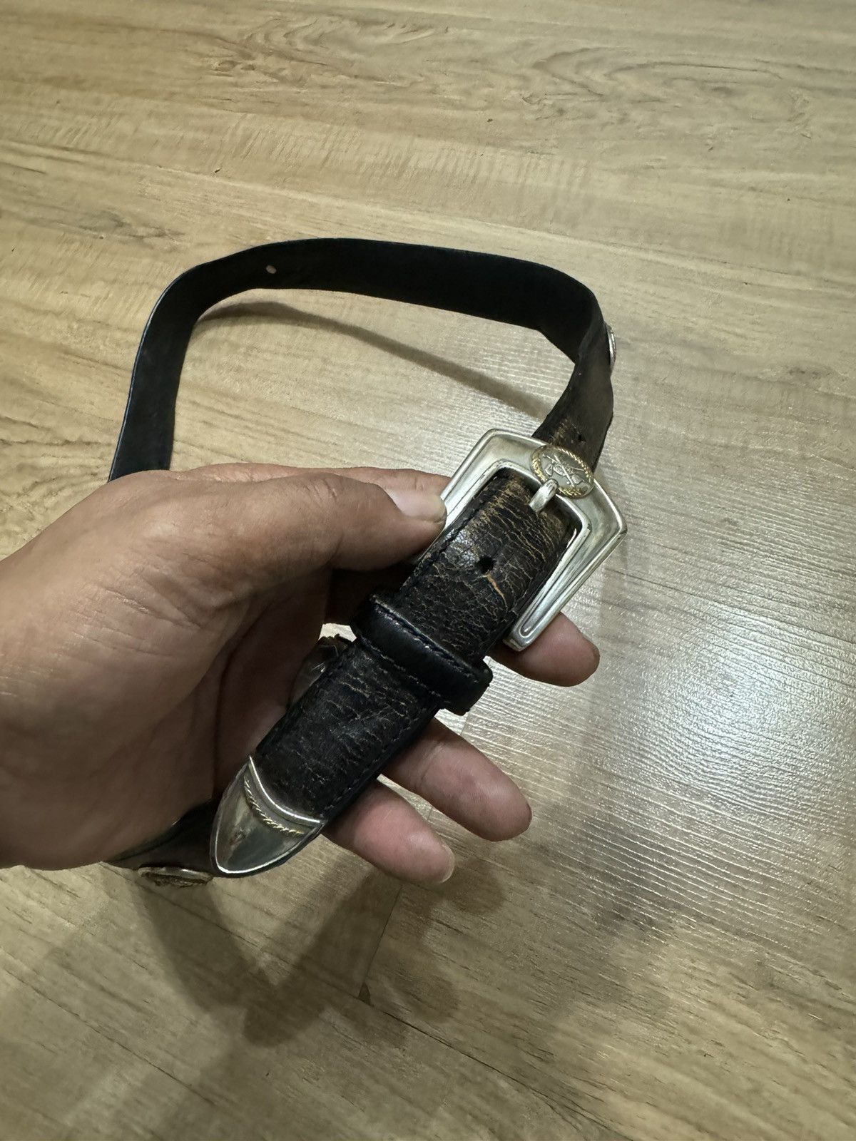 image of Vintage Gq Leather Belt in Black, Men's