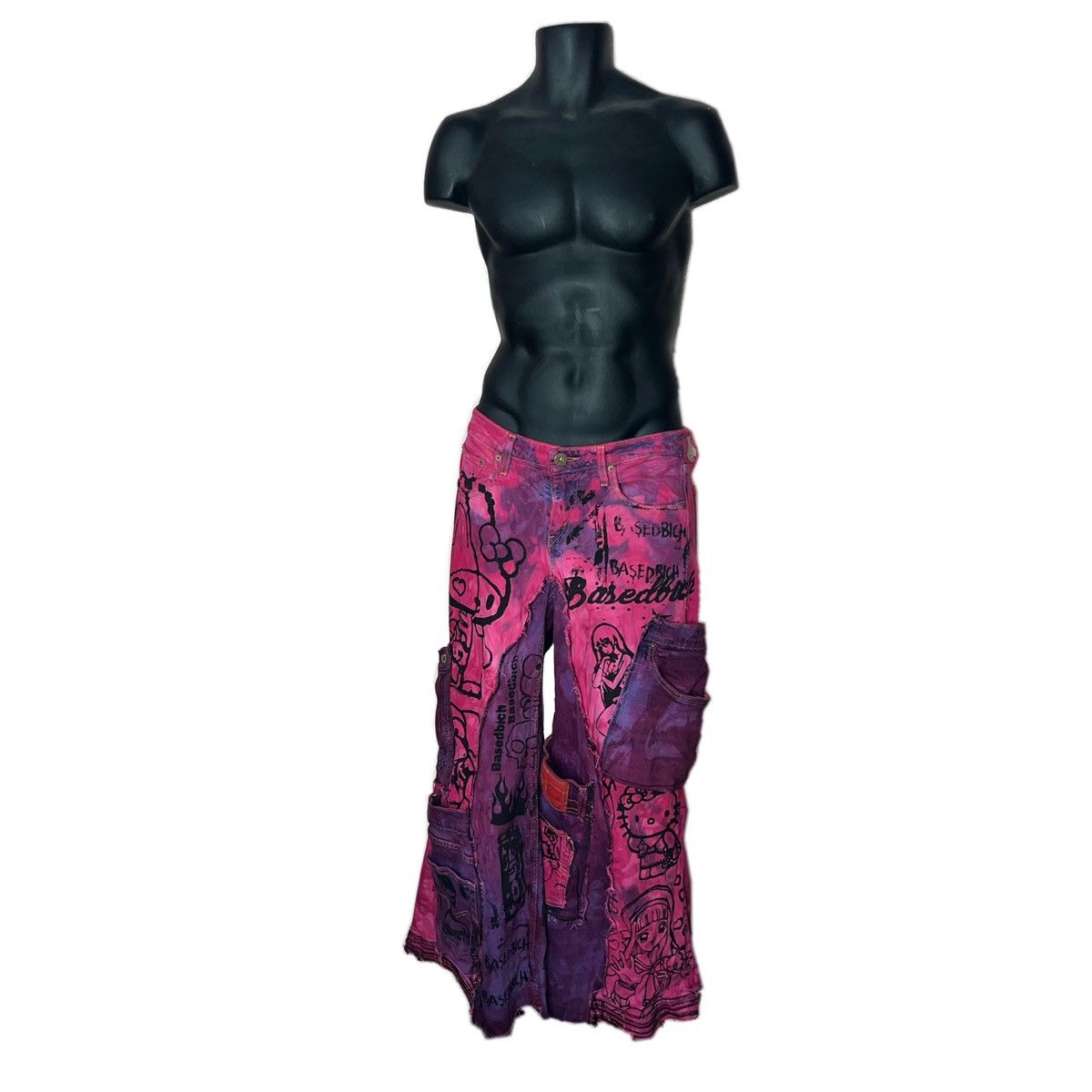 Japanese Brand Basedbich upcycled wide pants Size US 31 - 2 Thumbnail