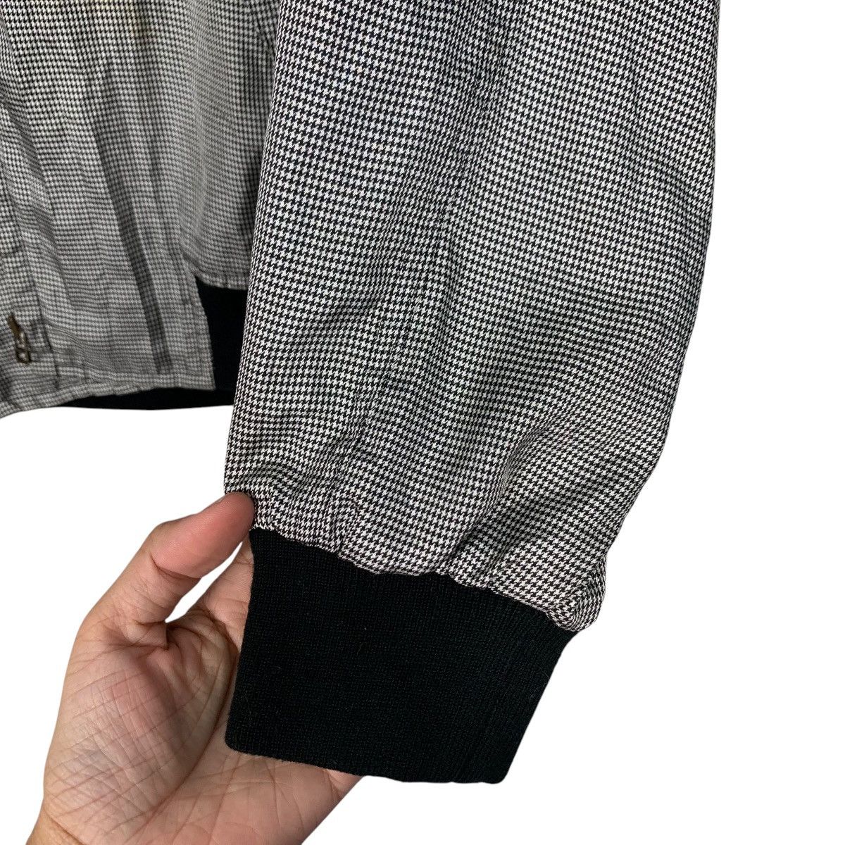 Vintage CRAFTY Houndstooth Pattern Stand Collar Jacket #2594-C117 Size US L / EU 52-54 / 3 - 8 Thumbnail