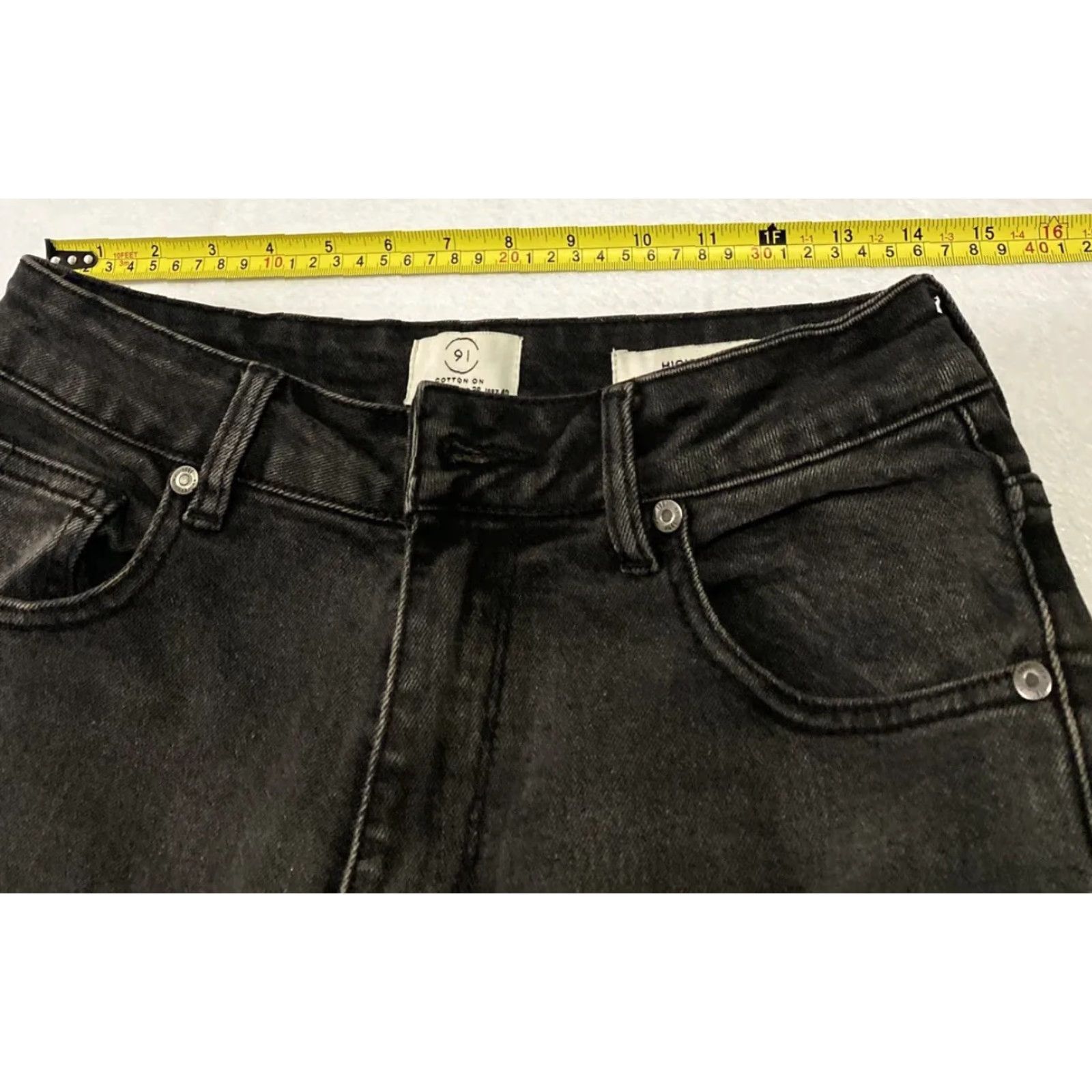 Express EXPRESS 91 Jeans Womens Size 6 High Rise Skinny Black Stretch Denim Distressed Zip Closure 25in Inseam Size 28" / US 6 / IT 42 - 5 Thumbnail