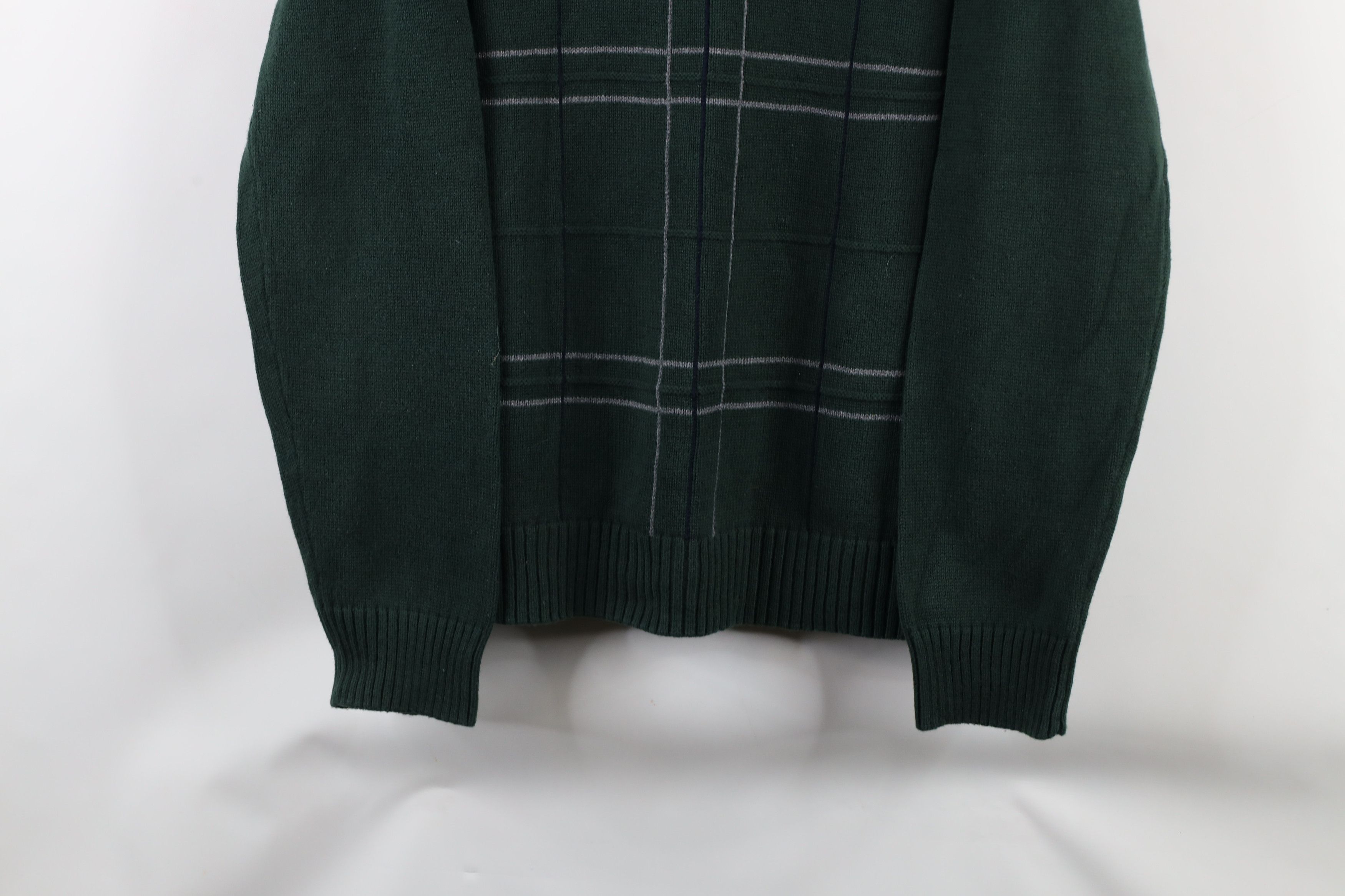 Vintage Vintage 90s Streetwear Striped Knit Crewneck Sweater Green Size US XL / EU 56 / 4 - 3 Thumbnail