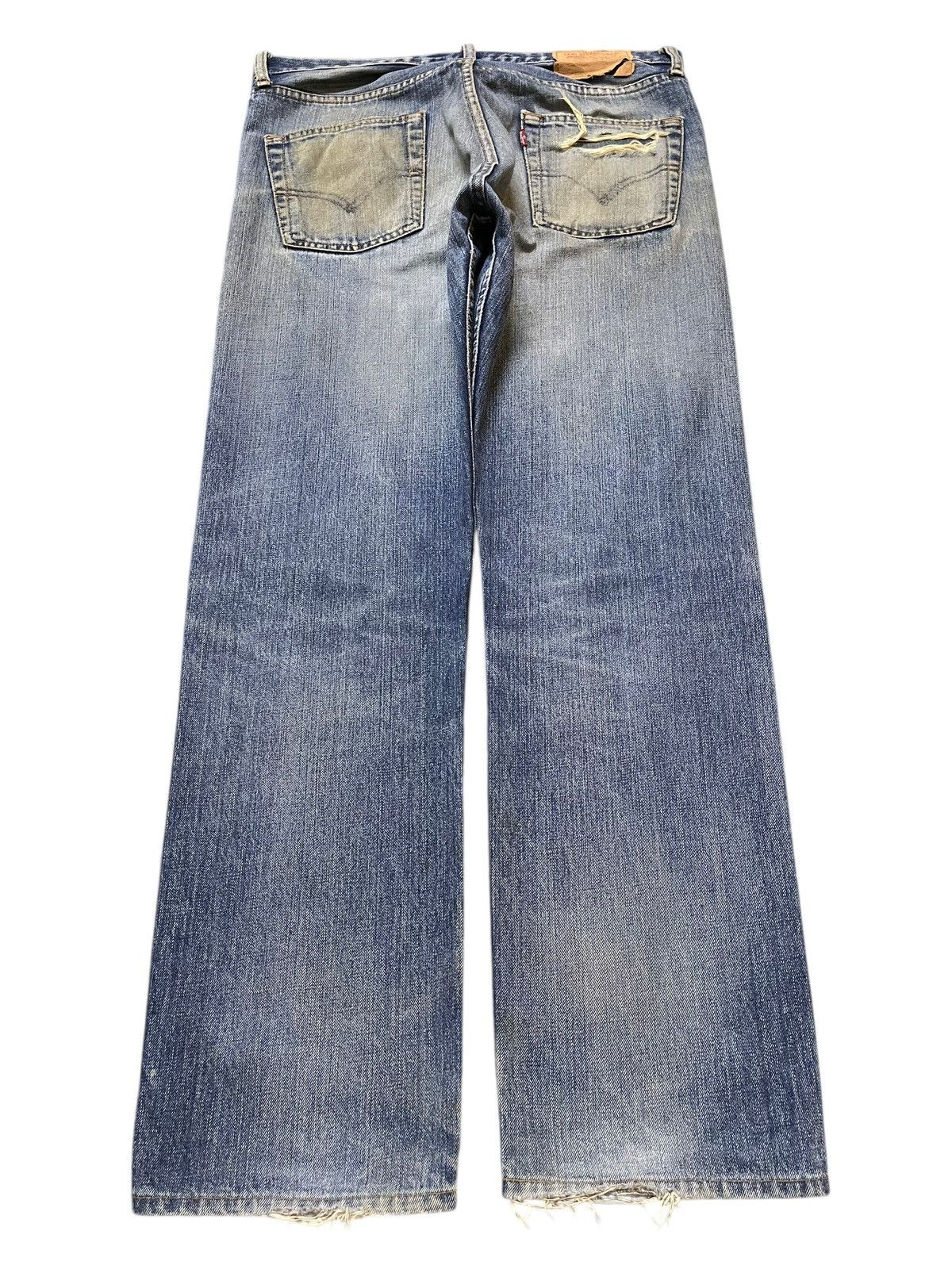 Levi's Vintage 90s Levis 505 Mud Faded Wash Ripped Loose Jeans Size US 34 / EU 50 - 2 Thumbnail
