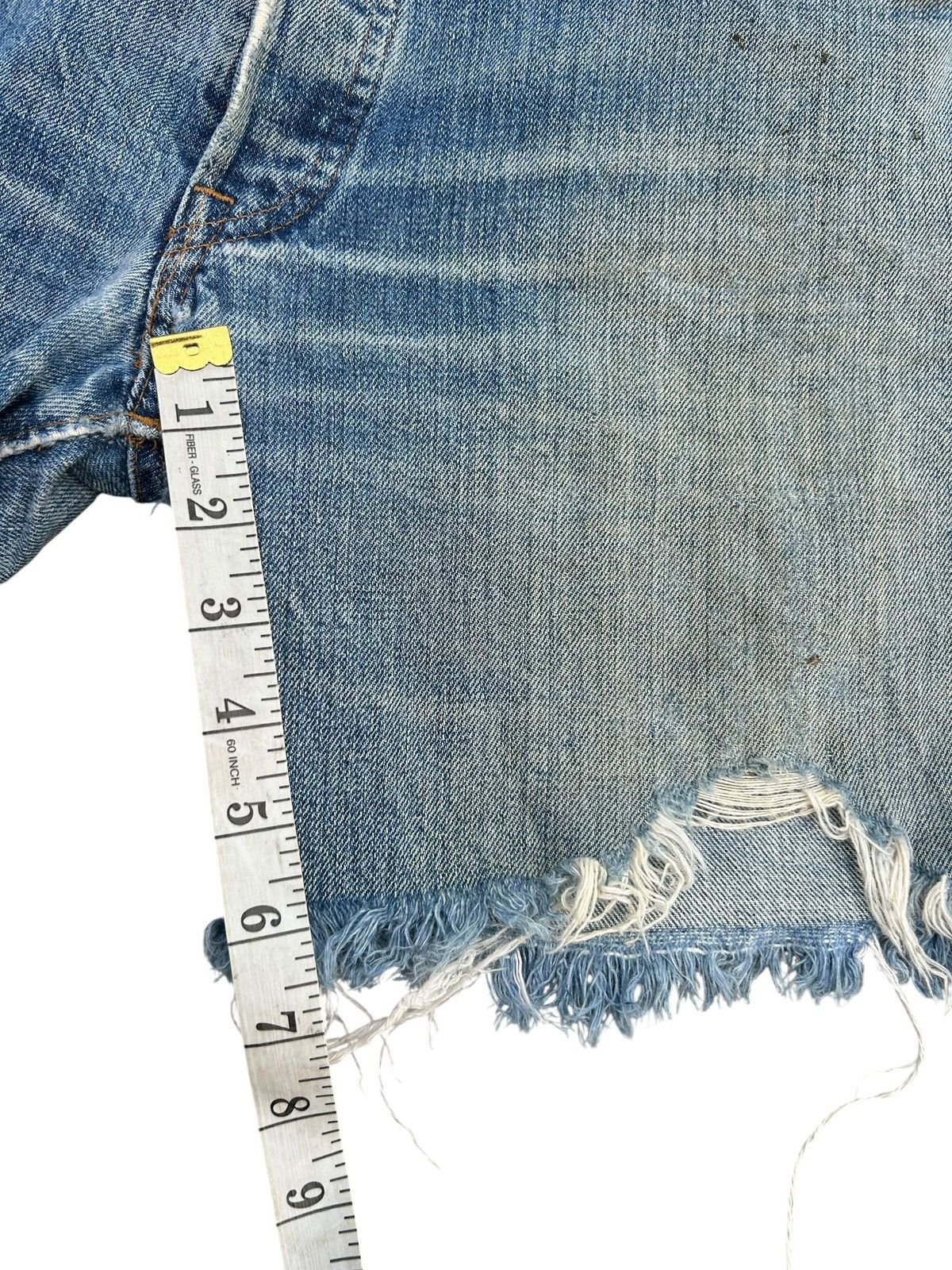 Levi's Thrashed 70s-80s Vintage Levis 6 Selvedge Short Denim jeans Size US 33 - 20 Thumbnail