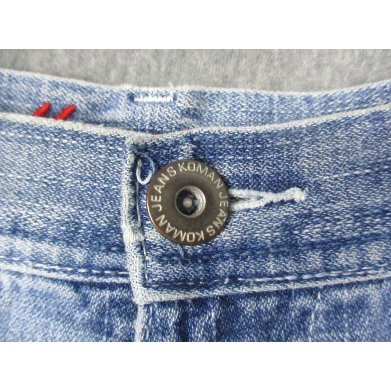Vintage Koman Jeans 34x30 Men’s Baggy Wide-Leg Distressed Hip Hop Y2K Denim 5-Pocket Logo Button Zipper Pockets尺 Size US 34 / EU 50 - 4 Thumbnail
