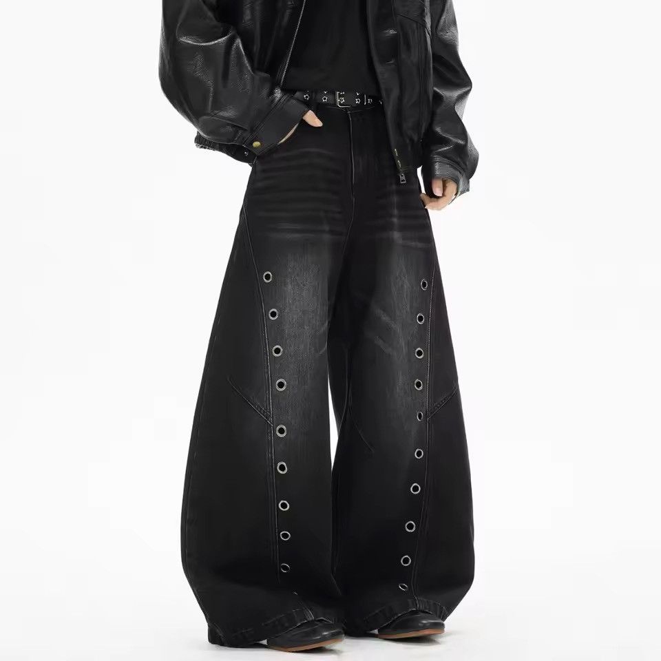 Jean Washed Designer Y2k Wide Leg Baggy Jeans Trousers Size US 32 / EU 48 - 3 Thumbnail