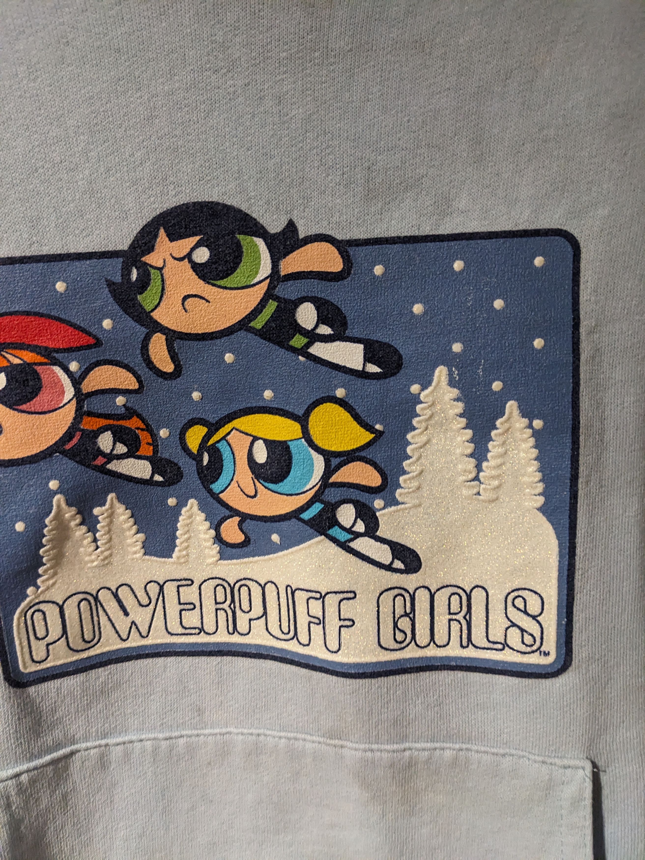 Cartoon Network × Vintage Vintage 2000 Power Puff Girls Blue YOUTH Large Hoodie Size L / US 10 / IT 46 - 2 Thumbnail