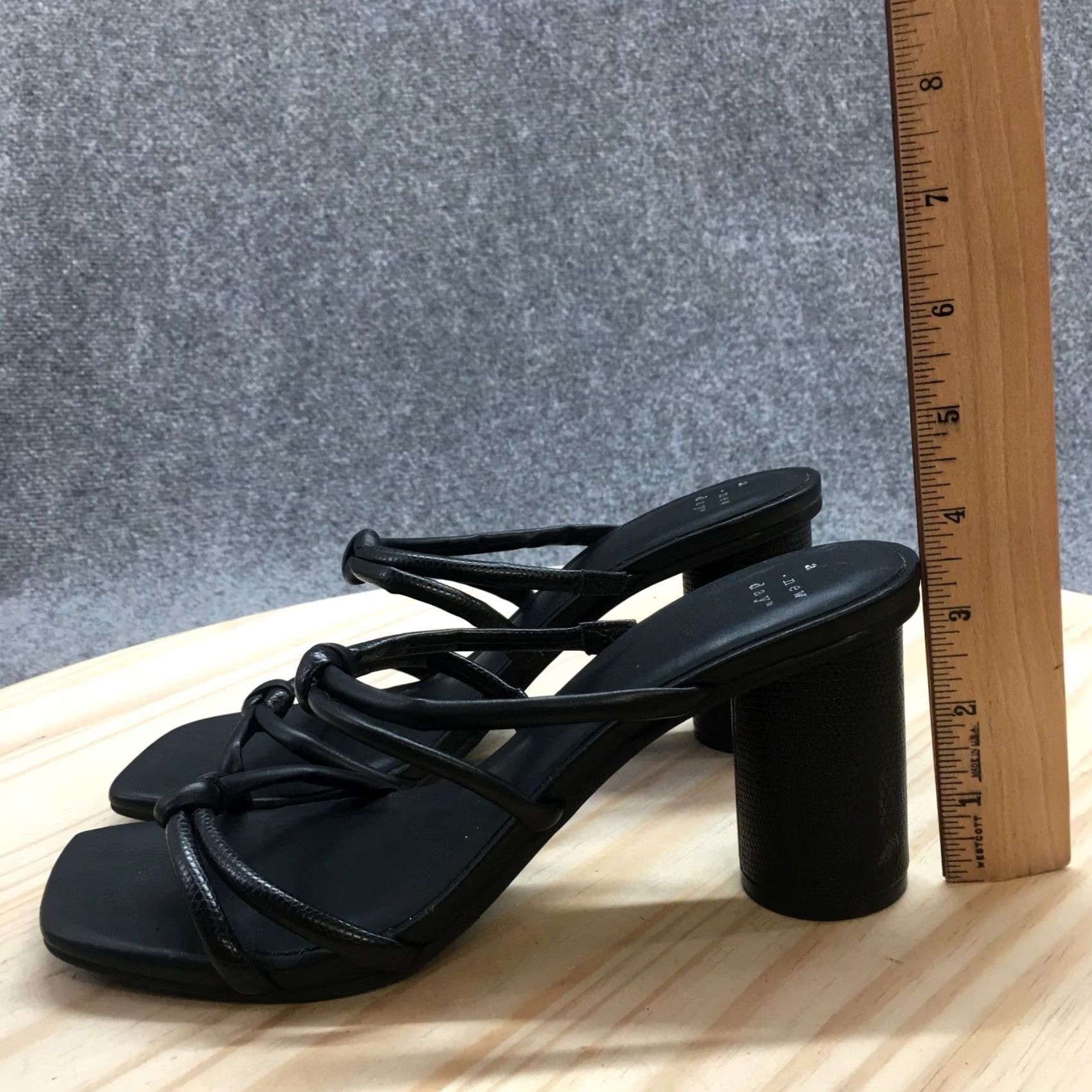 Vintage A New Day Sandal Womens 9 Black Knotted Open Toe Slip-On Casual Comfort Leather Shoes Size US 9 / IT 39 - 6 Thumbnail