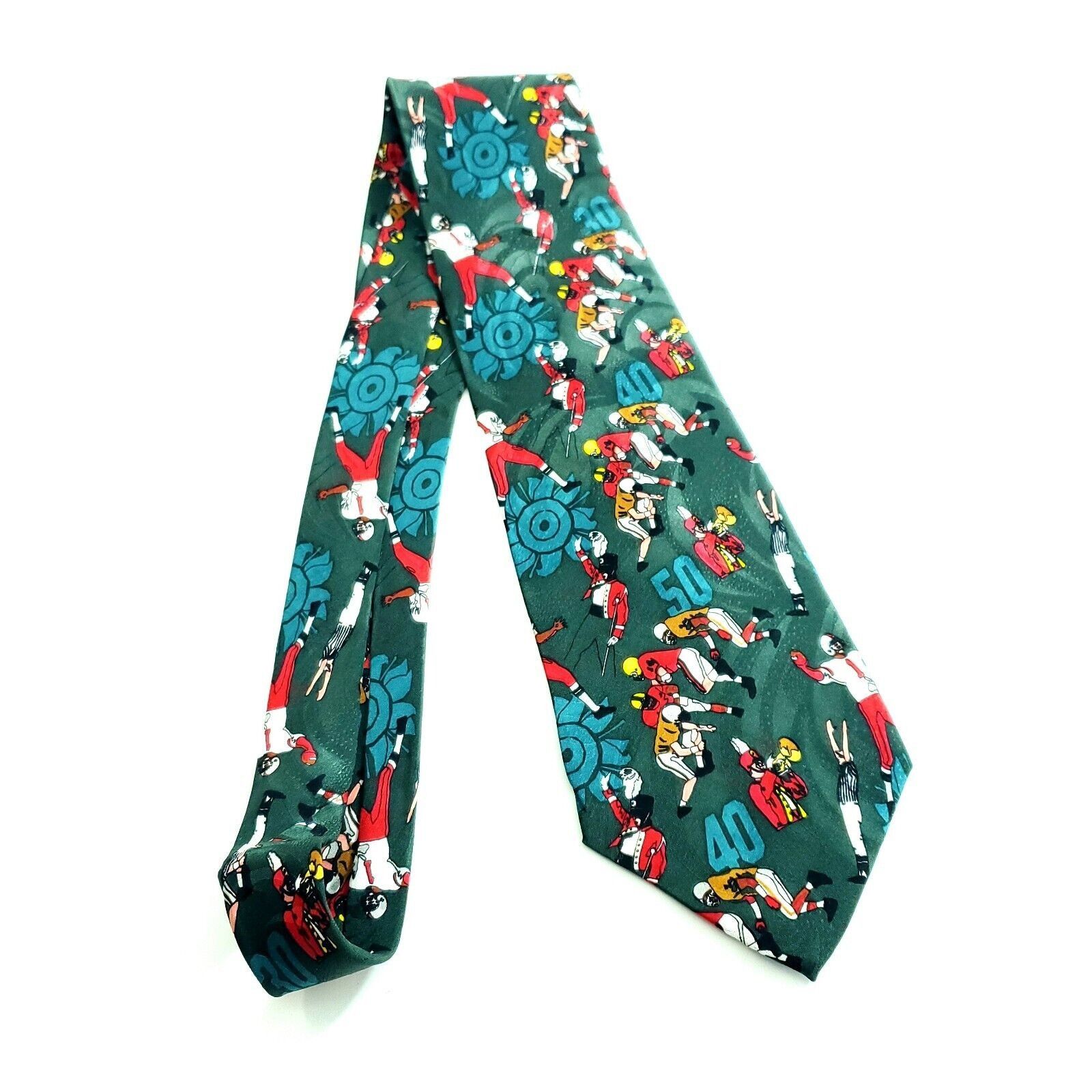 Vintage Win Lose Or Tie Limited Edition Green Football Jacquard Prin Size ONE SIZE - 6 Thumbnail