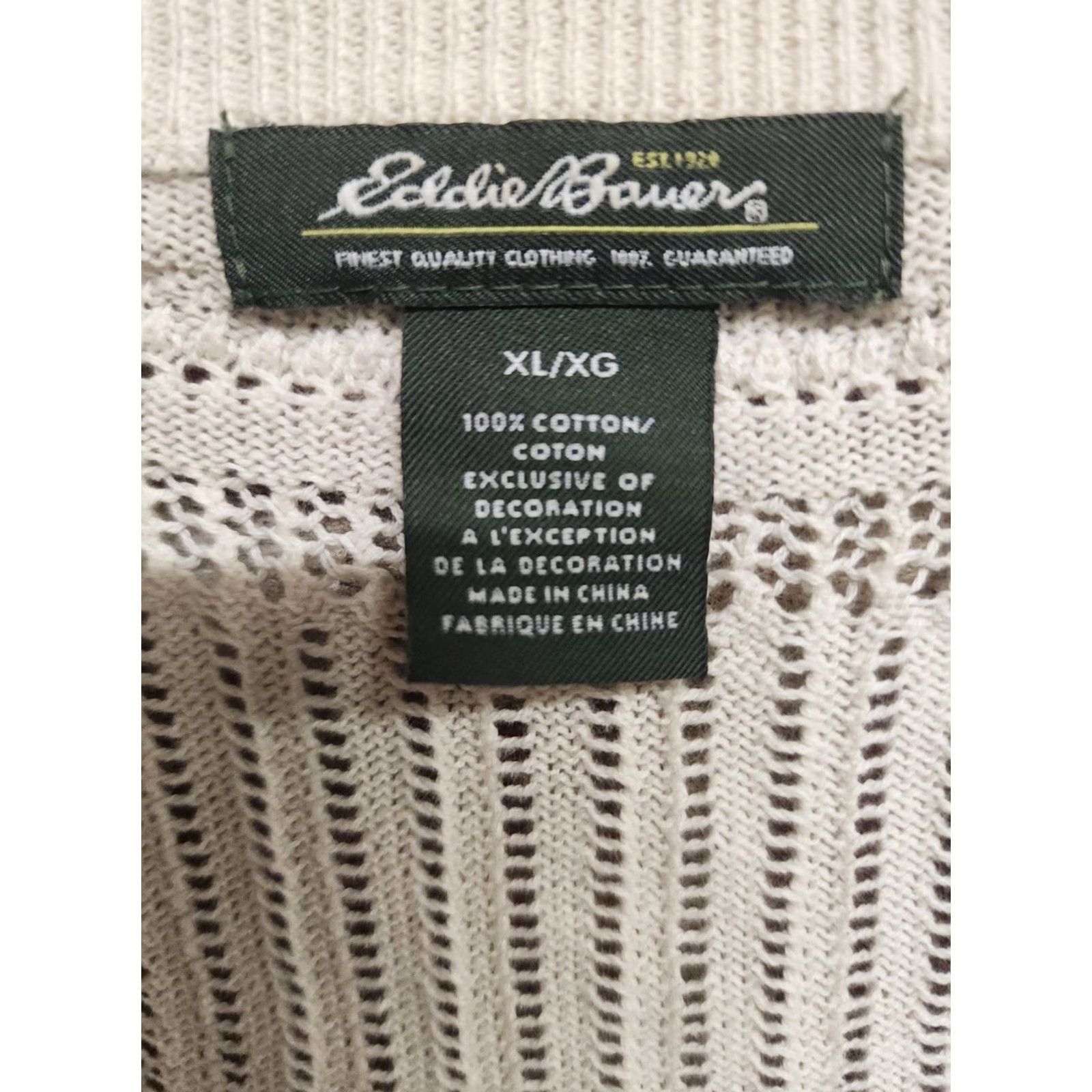 Eddie Bauer Eddie Bauer Beige Knit Cardigan Top XL Womens Cardigan Open Knit Shirt Womens XL Beige 90s? Size XL / US 12-14 / IT 48-50 - 4 Thumbnail