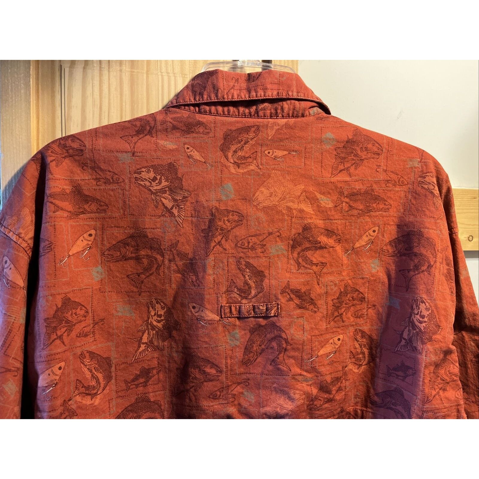 Cabelas Cabelas Shirt Men XL Button Burnt Orange Fish All Over Print Size US XL / EU 56 / 4 - 9 Thumbnail