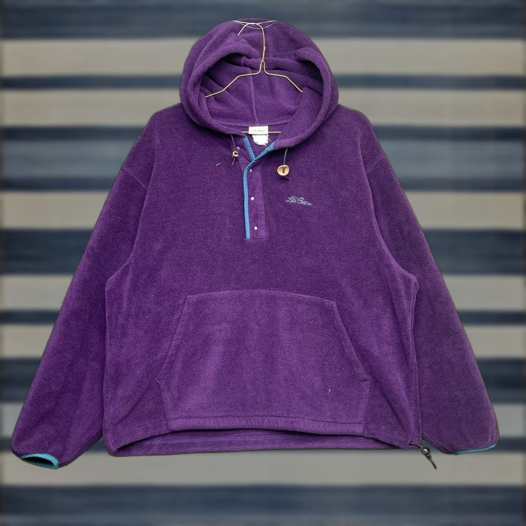 Vintage VINTAGE L.L. Bean Jacket Womens XL Purple Sherpa Thick Pile Fleece 1/4 Snap Button Close Henley Casual Outdoor 90s Womens Size XL / US 12-14 / IT 48-50 - 1 Thumbnail