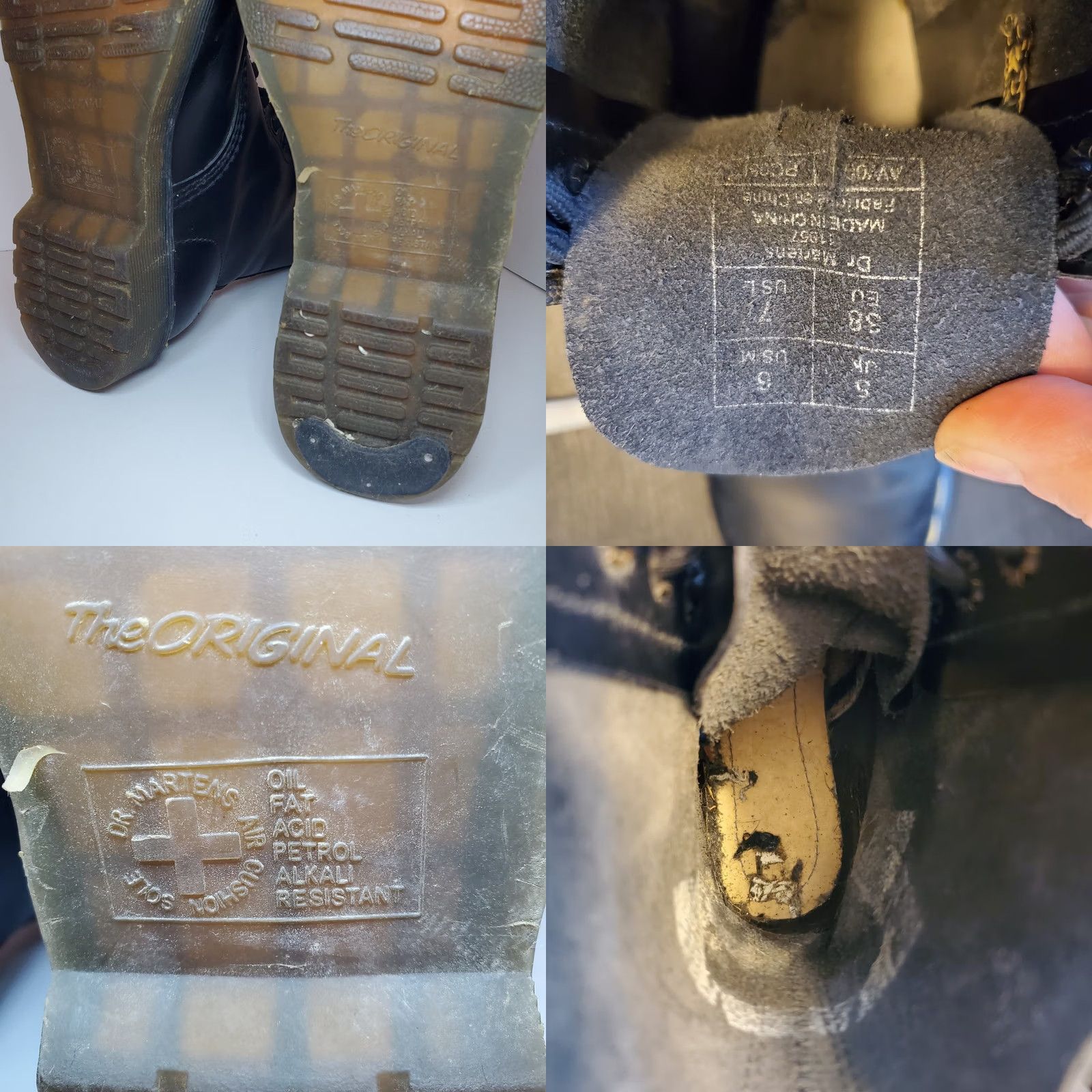 Dr. Martens Dr. Martens 1490 Smooth Leather 10 Eye Combat Boots Black Sz M6/W7 Womens Casual Leather 10 Eye Hole Grunge Punk 90s Band Army Moto Shoes Size US 7 / IT 37 - 9 Thumbnail