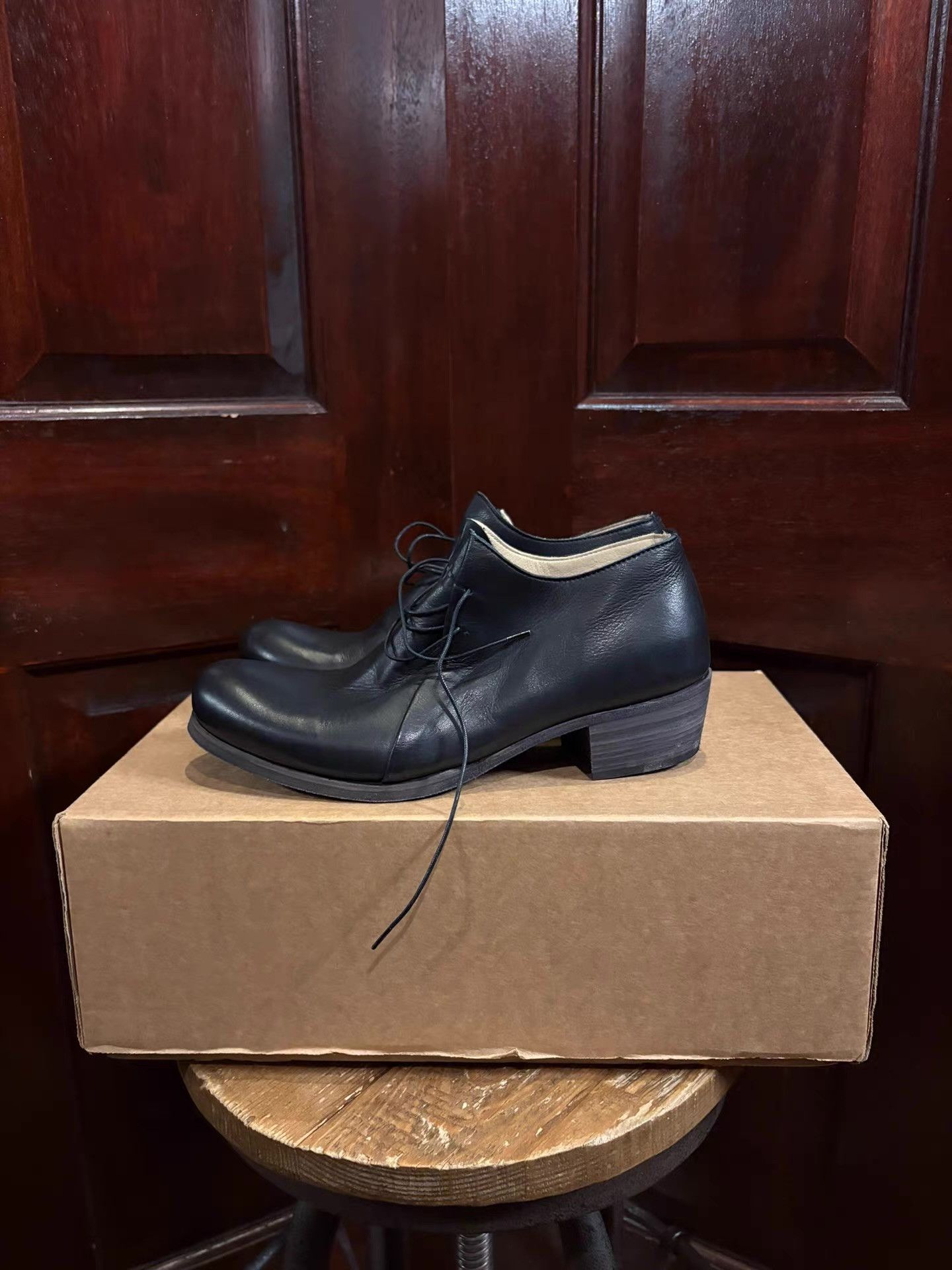 Ma+ m.a+ 18SS Women's Double‑Fold Whole‑Cut Leather Derby Ｑ25 Size US 8 / IT 38 - 2 Thumbnail