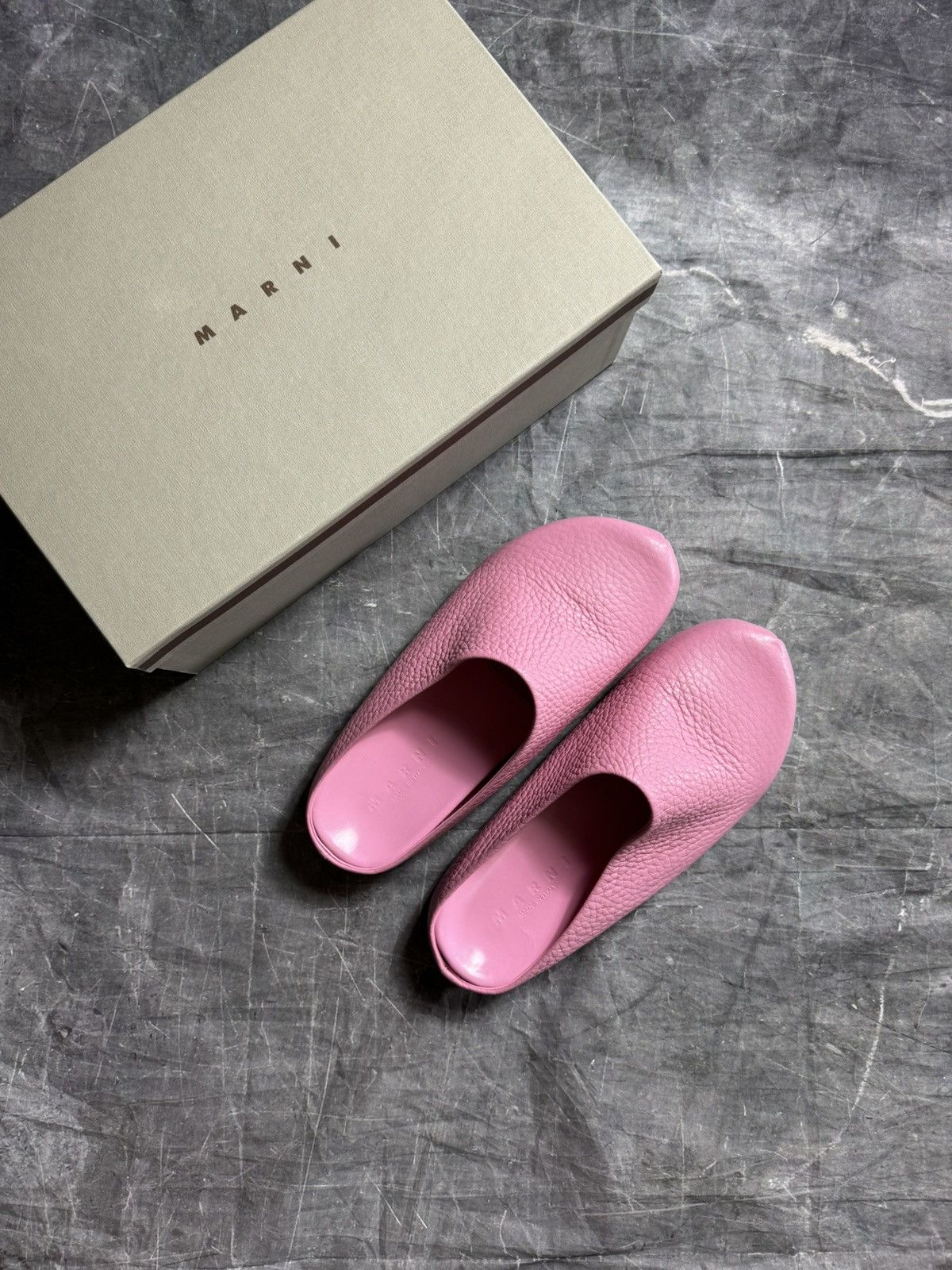 Marni Leather Sabots in Pink Size 42