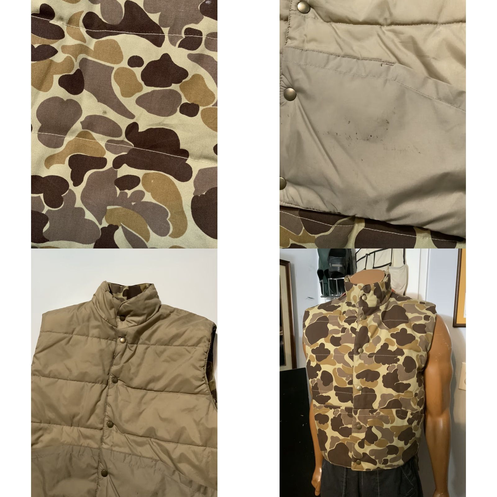 Vintage VTG 80s Out’N Praire Hunting Frogskin Camo Outdoor Reversible Vest Jacket Sz. M Size US M / EU 48-50 / 2 - 8 Thumbnail