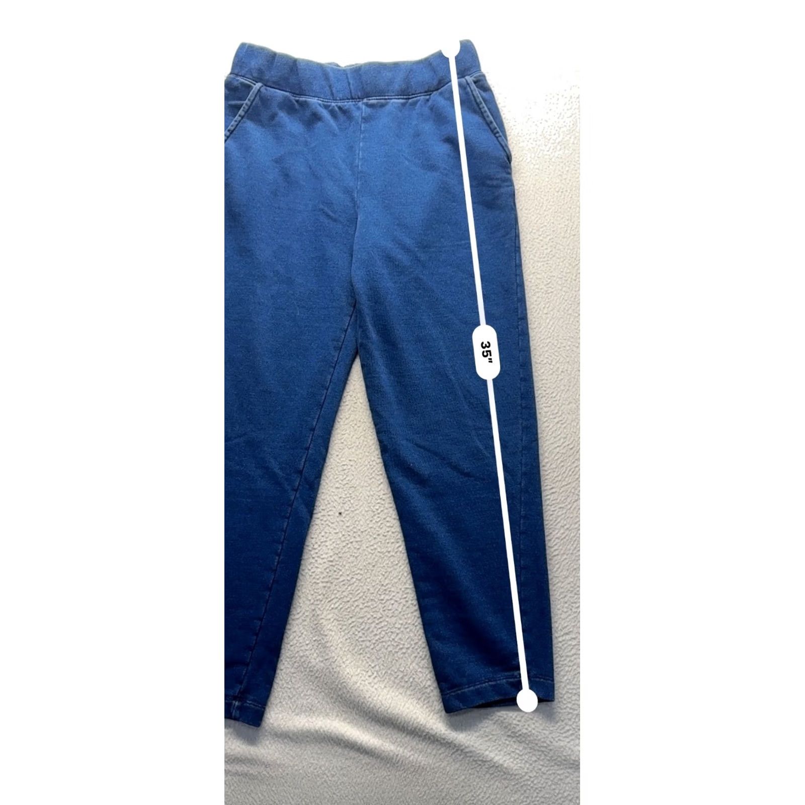 Lands' End Lands' End Sweatpants Solid Blue Size S Elastic Waist Mens/ Womens All Season 35" Cotton Polyester Pants #9657 Size US 29 - 6 Thumbnail
