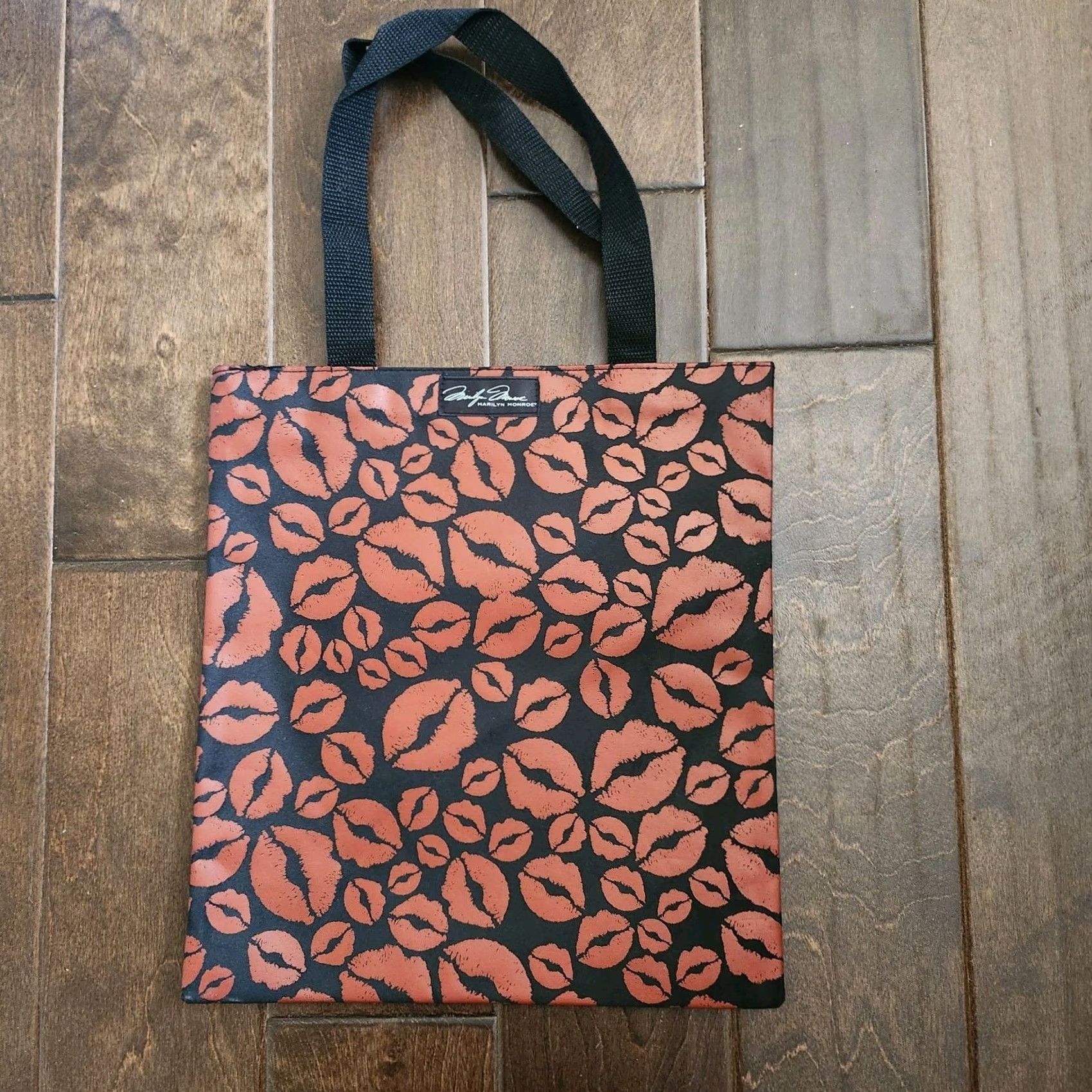 Vintage Marilyn Monroe Kiss Lips Tote Bag Women Medium Brown Tote Lips Pattern Vintage? No Size ONE SIZE - 2 Thumbnail