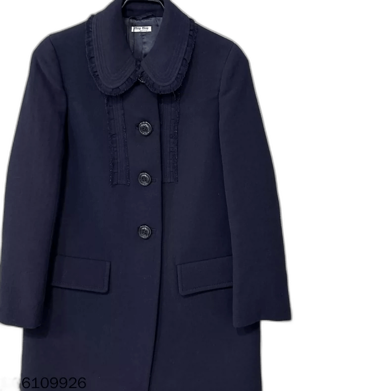 Miu Miu MIUMIU Black Wool Long Coat Size M / US 6-8 / IT 42-44 - 1 Thumbnail