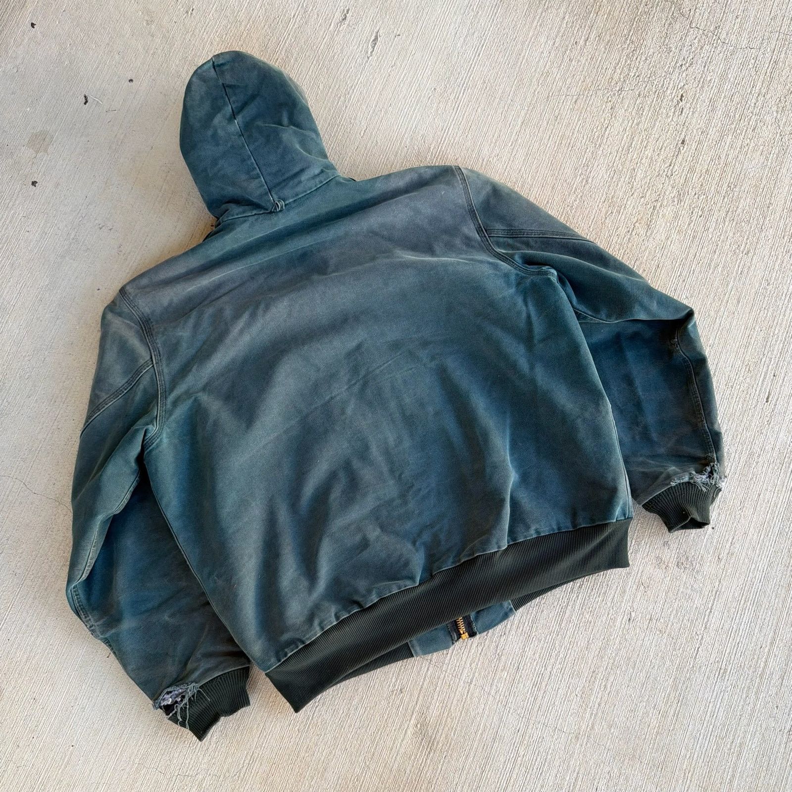 Carhartt × Vintage Carhartt J68 HTG faded green hooded work wear jacket Size US XL / EU 56 / 4 - 5 Thumbnail