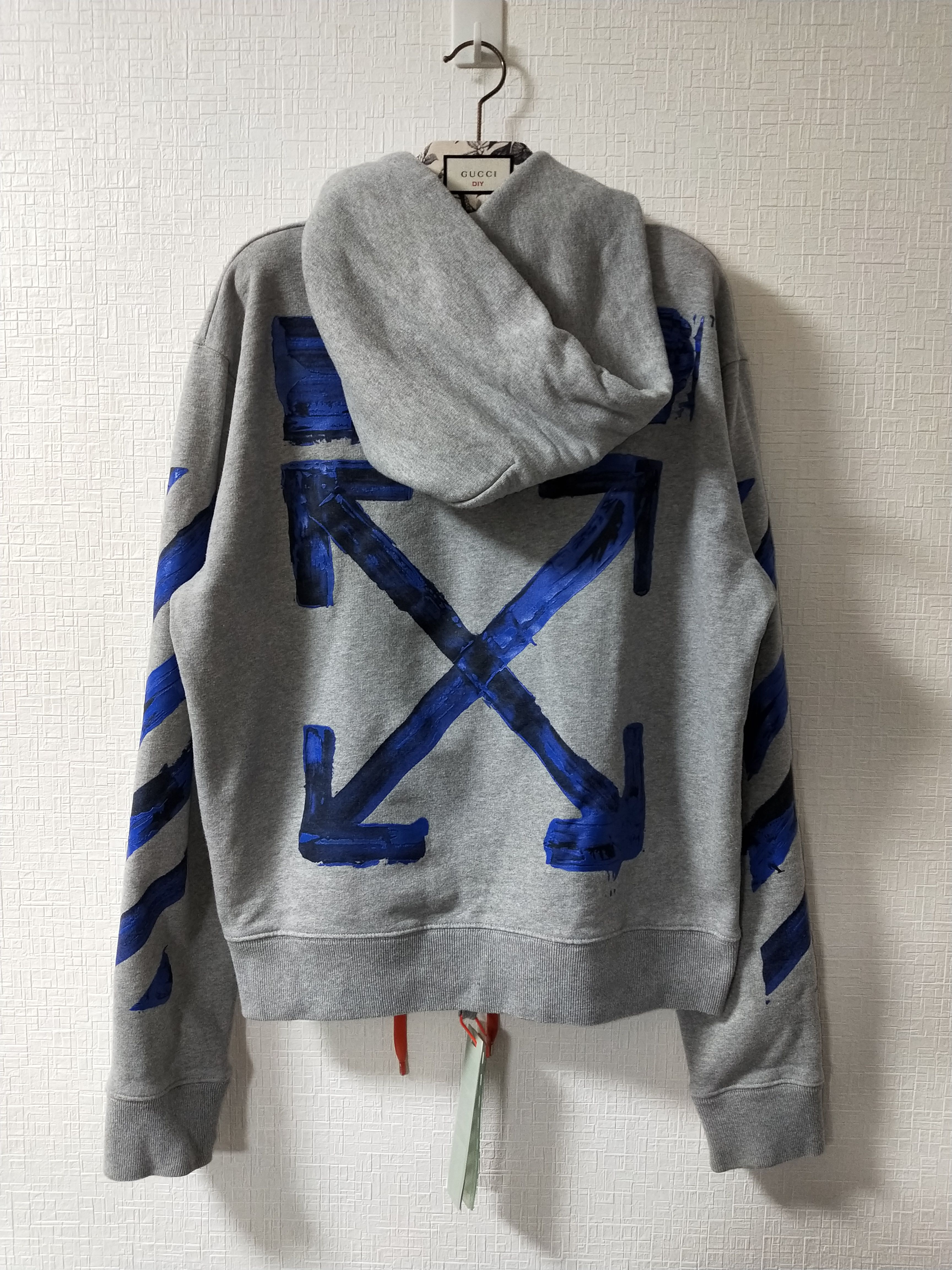 Pre-owned Off-white Acrylic Arrow Hoodie In Grey