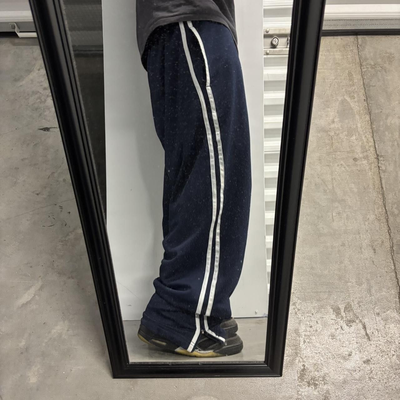 Vintage Crazy Vintage Y2K/2000s Baggy Navy Blue Striped Streetwear Skater Track Pants! Size L Size US 32 / EU 48 - 1 Thumbnail