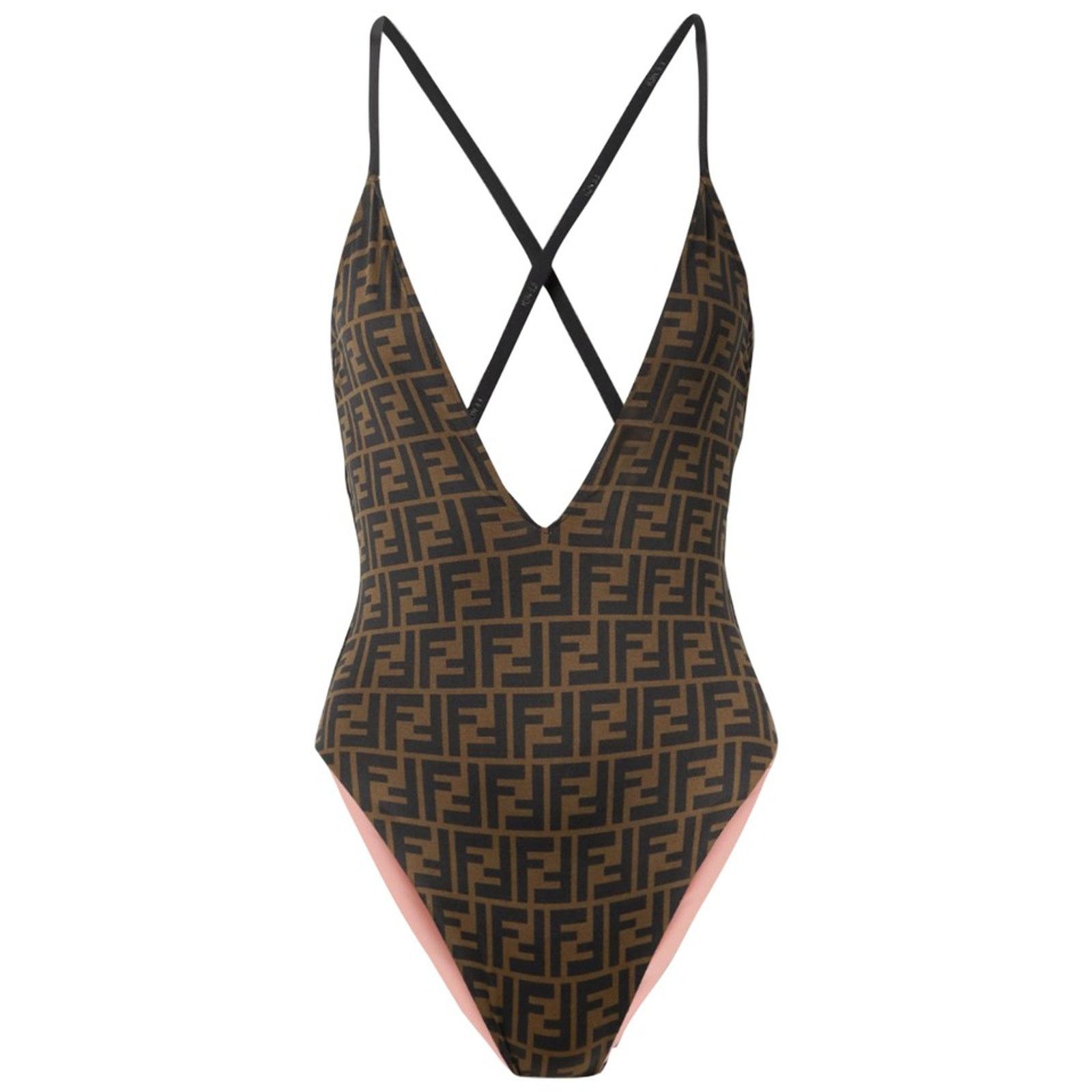 Fendi FF logo V neck reversible swimsuit Size M / US 6-8 / IT 42-44 - 1 Thumbnail