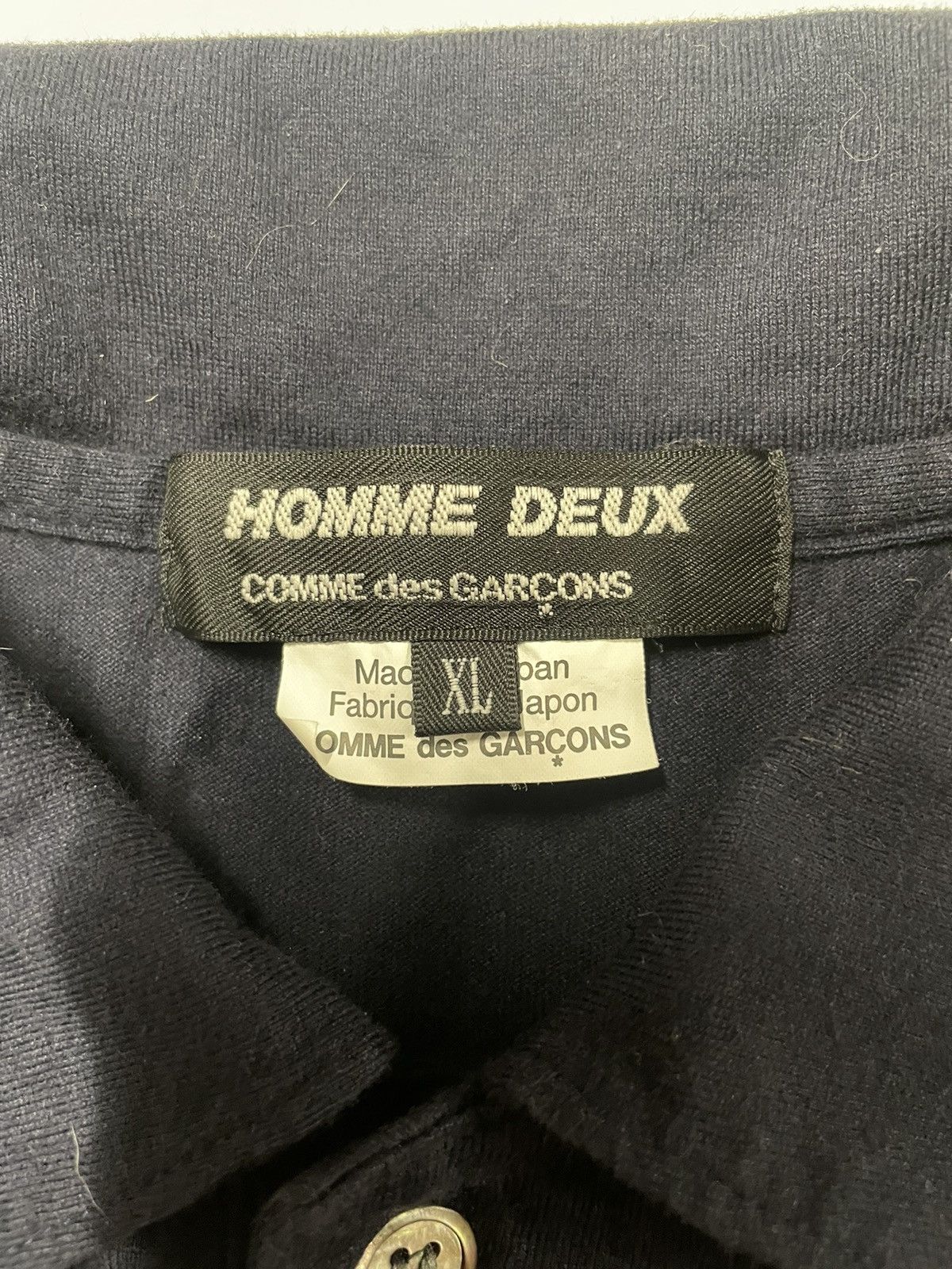 Comme des Garcons × Comme des Garcons Homme Deux Comme des Garçons Homme Deux Navy Gray Tricolor Striped Polo Size US L / EU 52-54 / 3 - 2 Thumbnail
