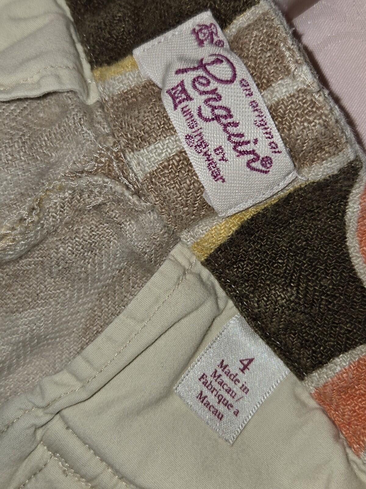 Original Penguin Original Penguin Women's Bermuda Linen Shorts Orange Tan 4 Size 27" / US 4 / IT 40 - 3 Thumbnail