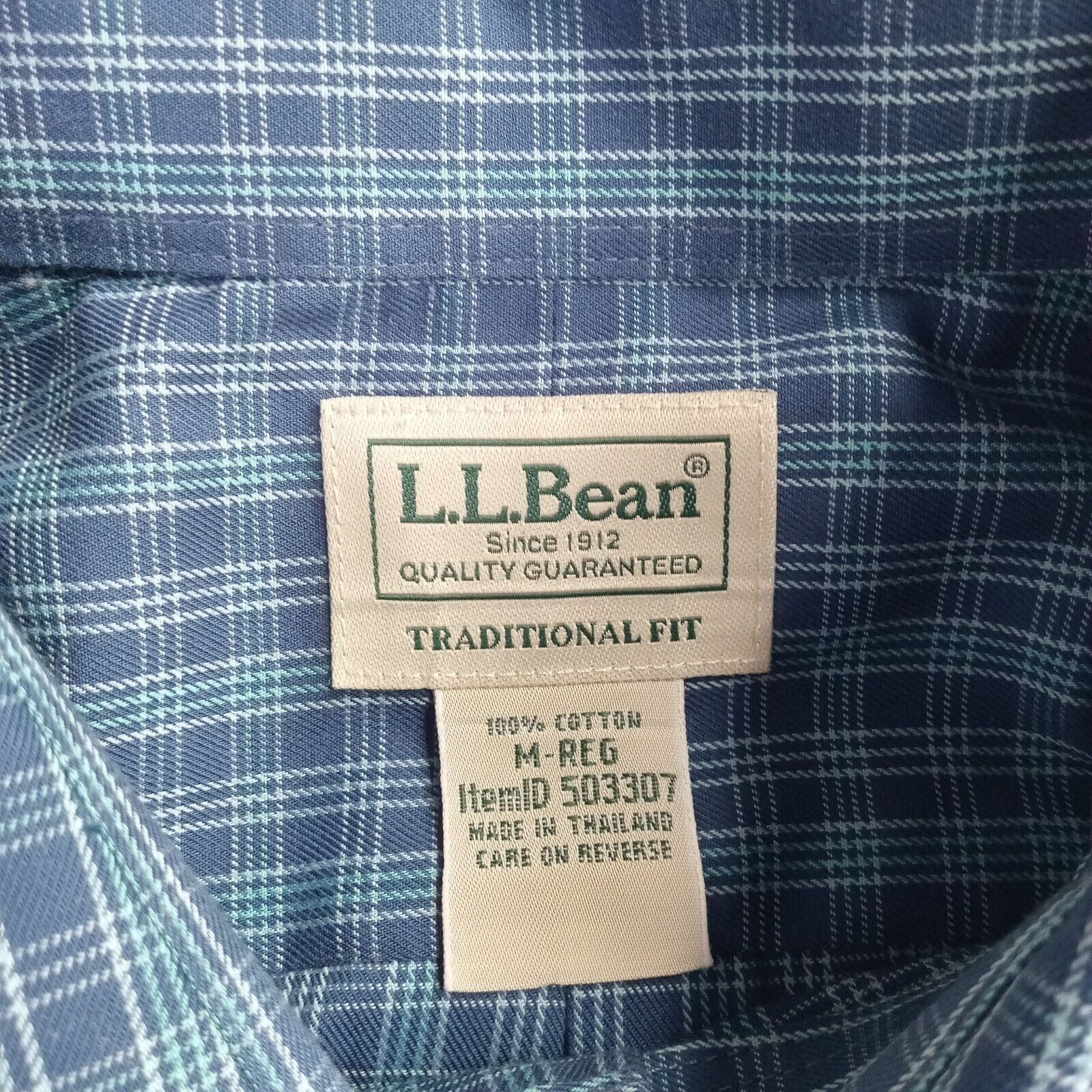L.L. Bean L.L. Bean Traditional Fit Shirt Men's M Blue Green Check Size US M / EU 48-50 / 2 - 4 Thumbnail