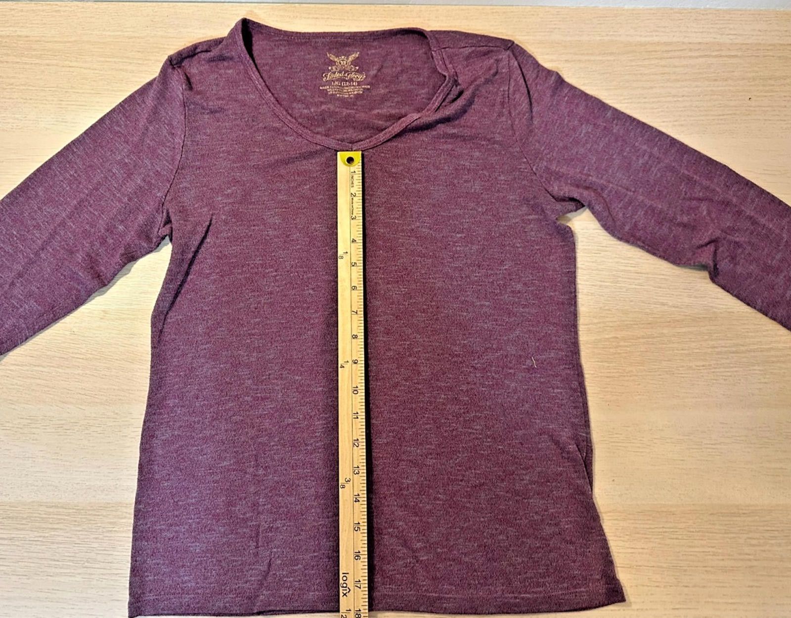 Faded Glory Women’s Long Sleeve V-Neck Blouse – Size Large (12/14) Size L / US 10 / IT 46 - 8 Thumbnail