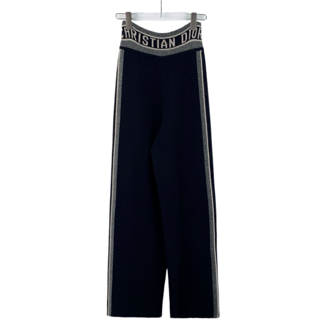 Dior Christian Dior Navy Blue & Beige Striped Cashmere Blend Knit Size 26" / US 2 / IT 38 - 7 Thumbnail
