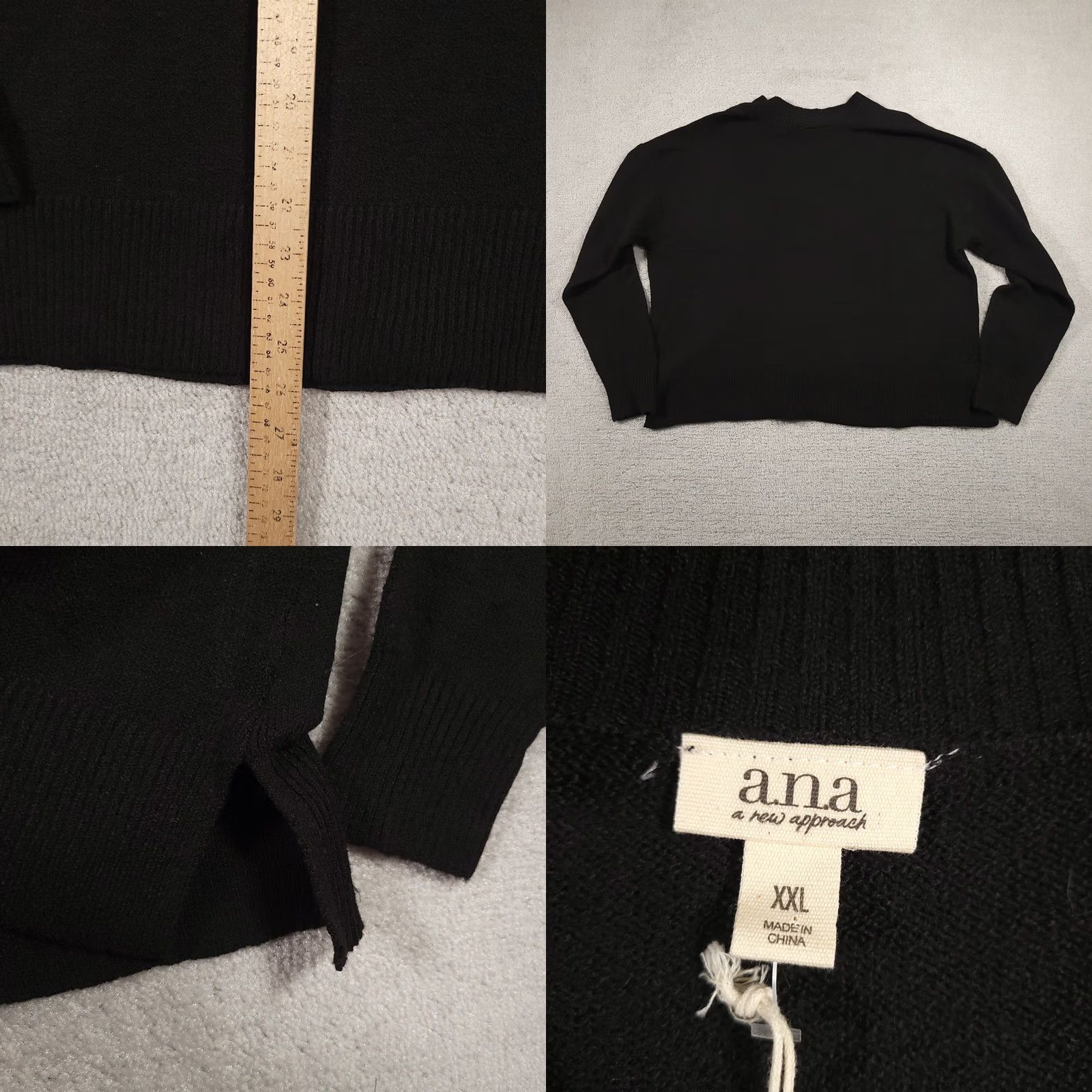 Apt. 9 Apt 9 Tunic Sweater V Neck Long Sleeve Women's 2XL Black Super Soft Stretch Knit Size XXL / US 16-18 / IT 52-54 - 8 Thumbnail