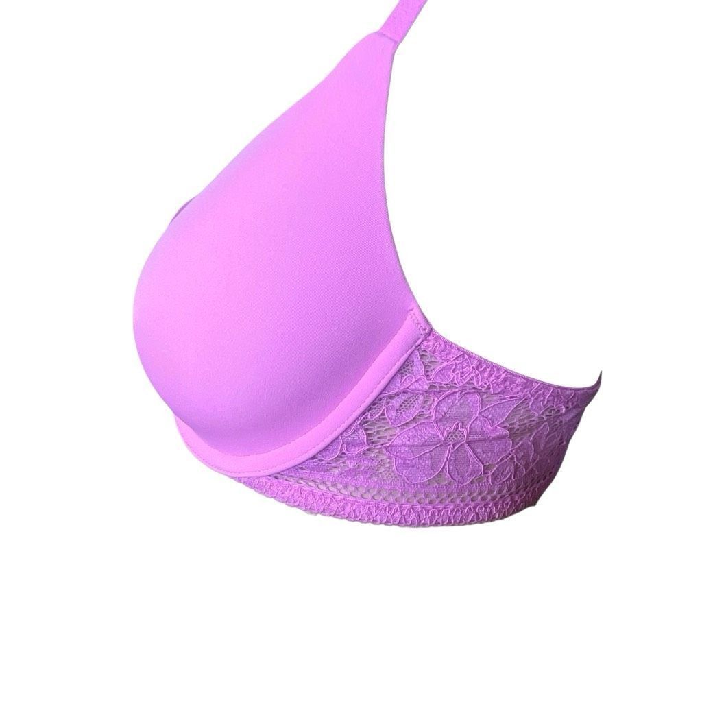 Wolford NWT Wolford Straight Laced Demi Cup Bra 75D 34D Orchid Size ONE SIZE - 6 Thumbnail