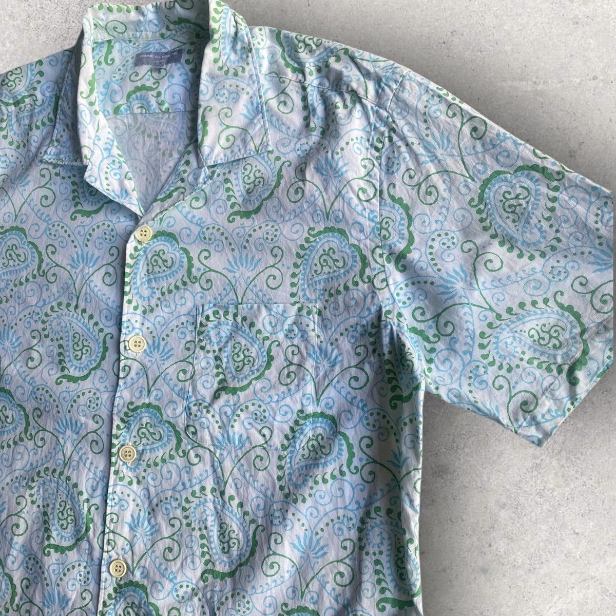 Comme des Garcons SS03 Paisley Batik Open Collar Shirt Size US L / EU 52-54 / 3 - 1 Thumbnail
