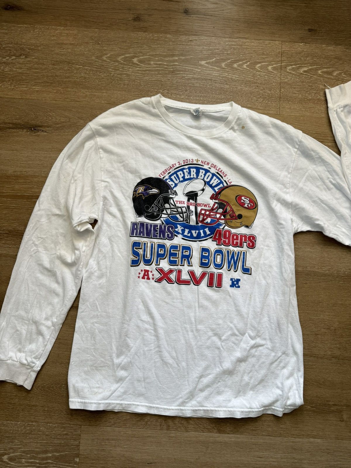 NFL Super Bowl XLVII Long Sleeved Tee 2013 Ravens v 49ers Size US L / EU 52-54 / 3 - 4 Thumbnail