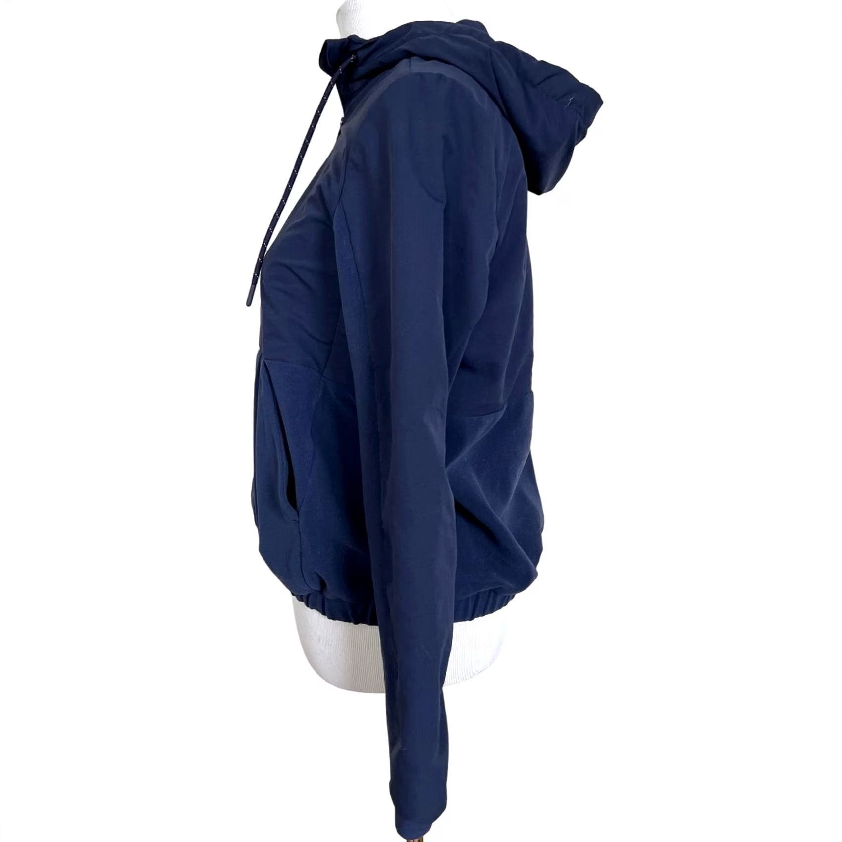 Vintage LNDR Womens Hoodie Pullover Blue Half Zip Front Pocket Size S Sweatshirt Activewear Hooded Pockets Pullover 1/2 Zip Size S / US 4 / IT 40 - 3 Thumbnail