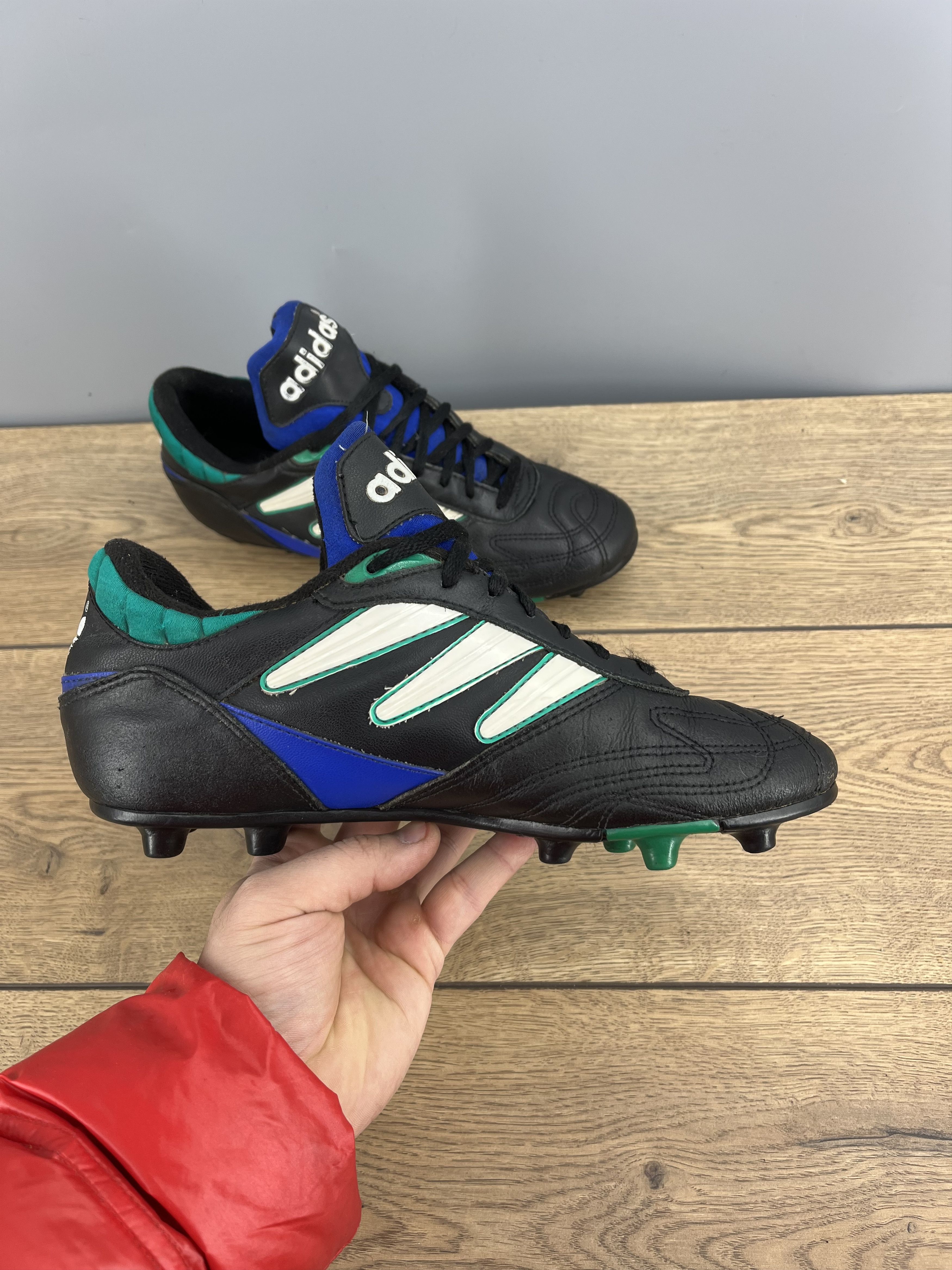 Adidas Vintage adidas Questra Soccer Cleats 1994 Black Blue Green Size US 8.5 / EU 41-42 - 6 Thumbnail