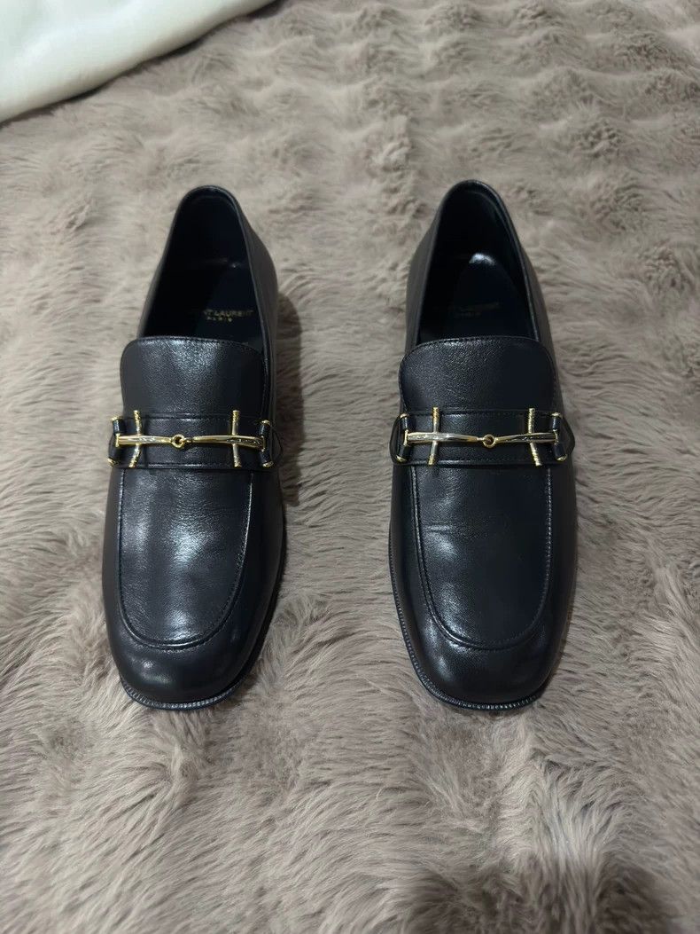 Saint Laurent Paris Saint laurent paris Black and gold loafers shoes 2506-Nexta Size US 8 / EU 41 - 8 Thumbnail