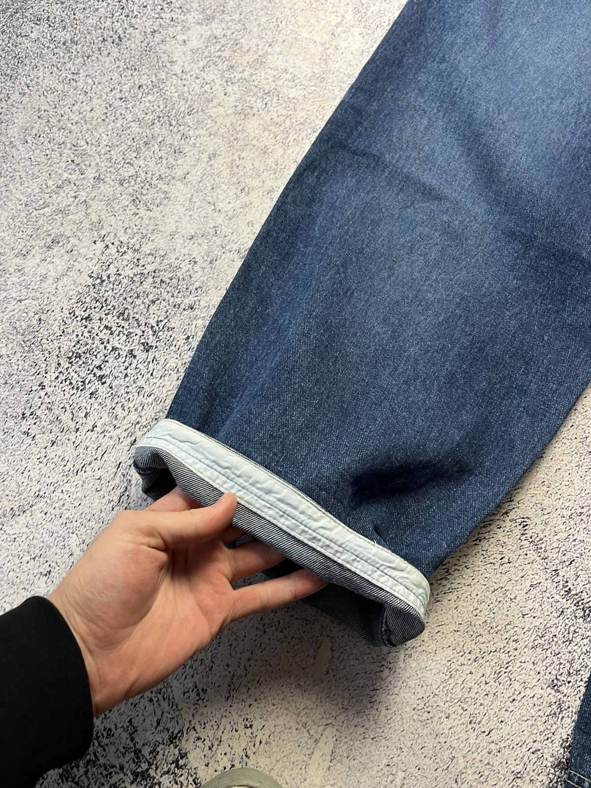 Japanese Brand Vintage Blue Embroidery Baggy Winged Jeans Y2K Size US 32 / EU 48 - 15 Thumbnail
