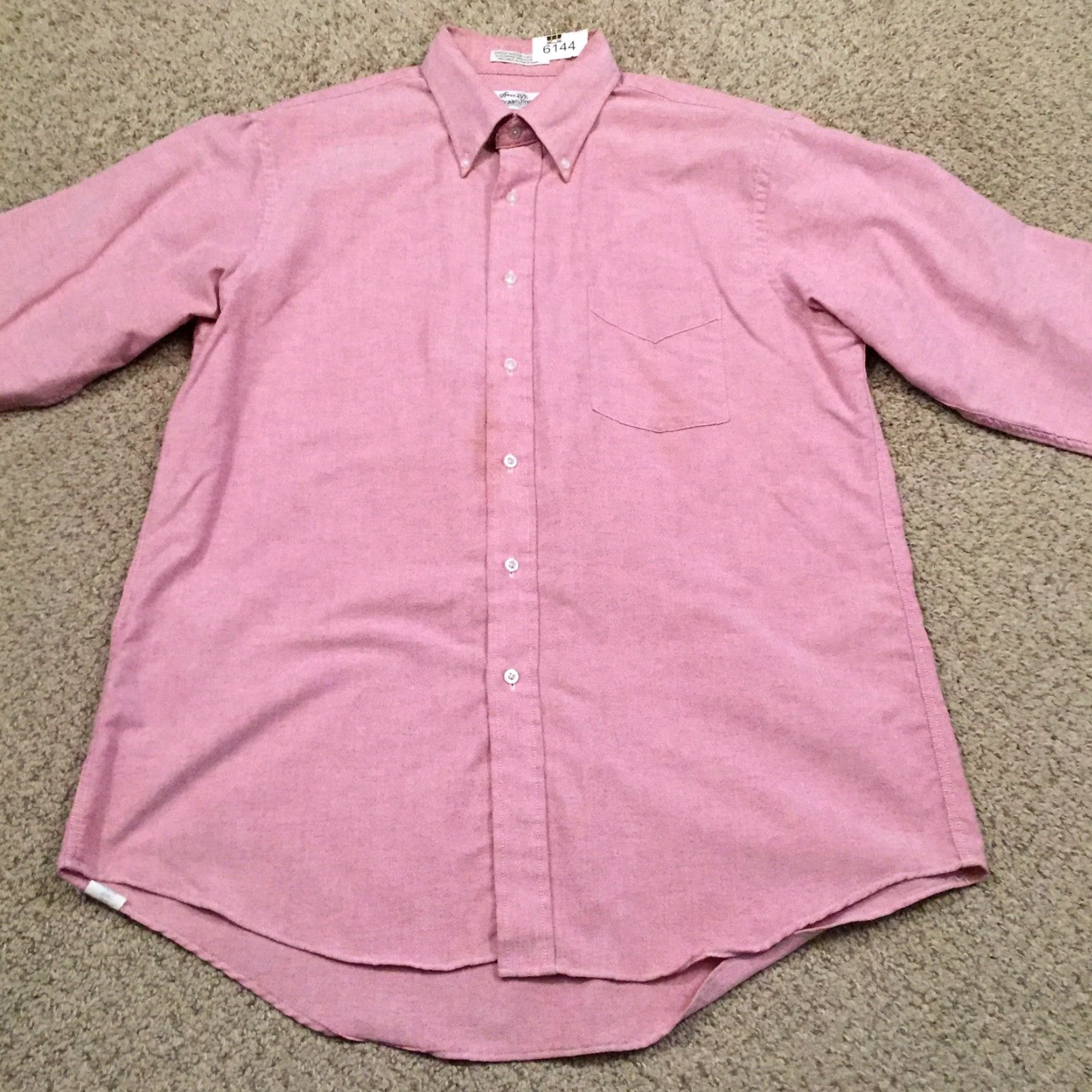 Sears Sears Shirt Mens Size 17 Pink Long Sleeve Button Up Size US XL / EU 56 / 4 - 5 Thumbnail