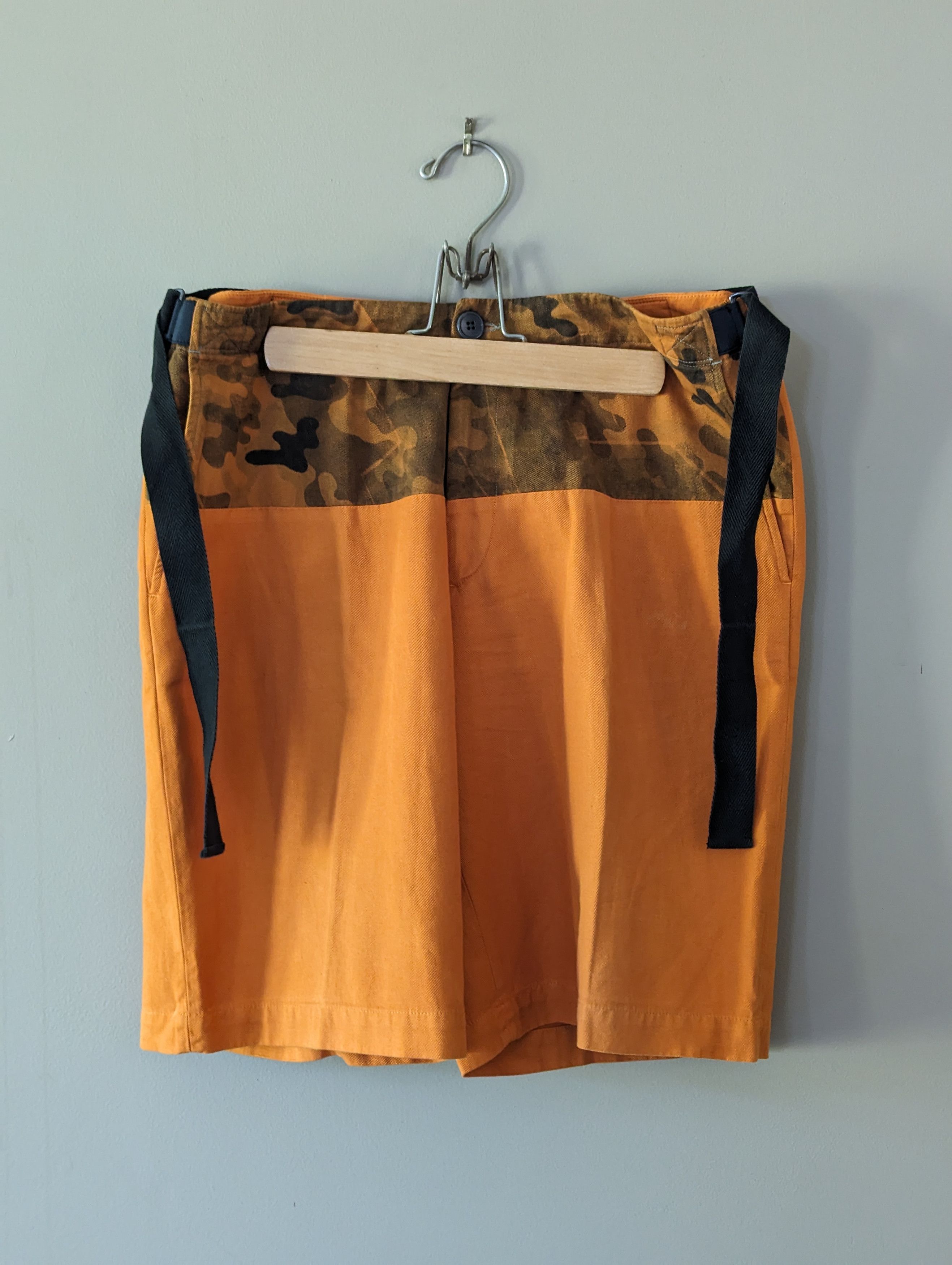 image of Dries Van Noten Adjustable Paneled Shorts in Orange, Men's (Size 34)