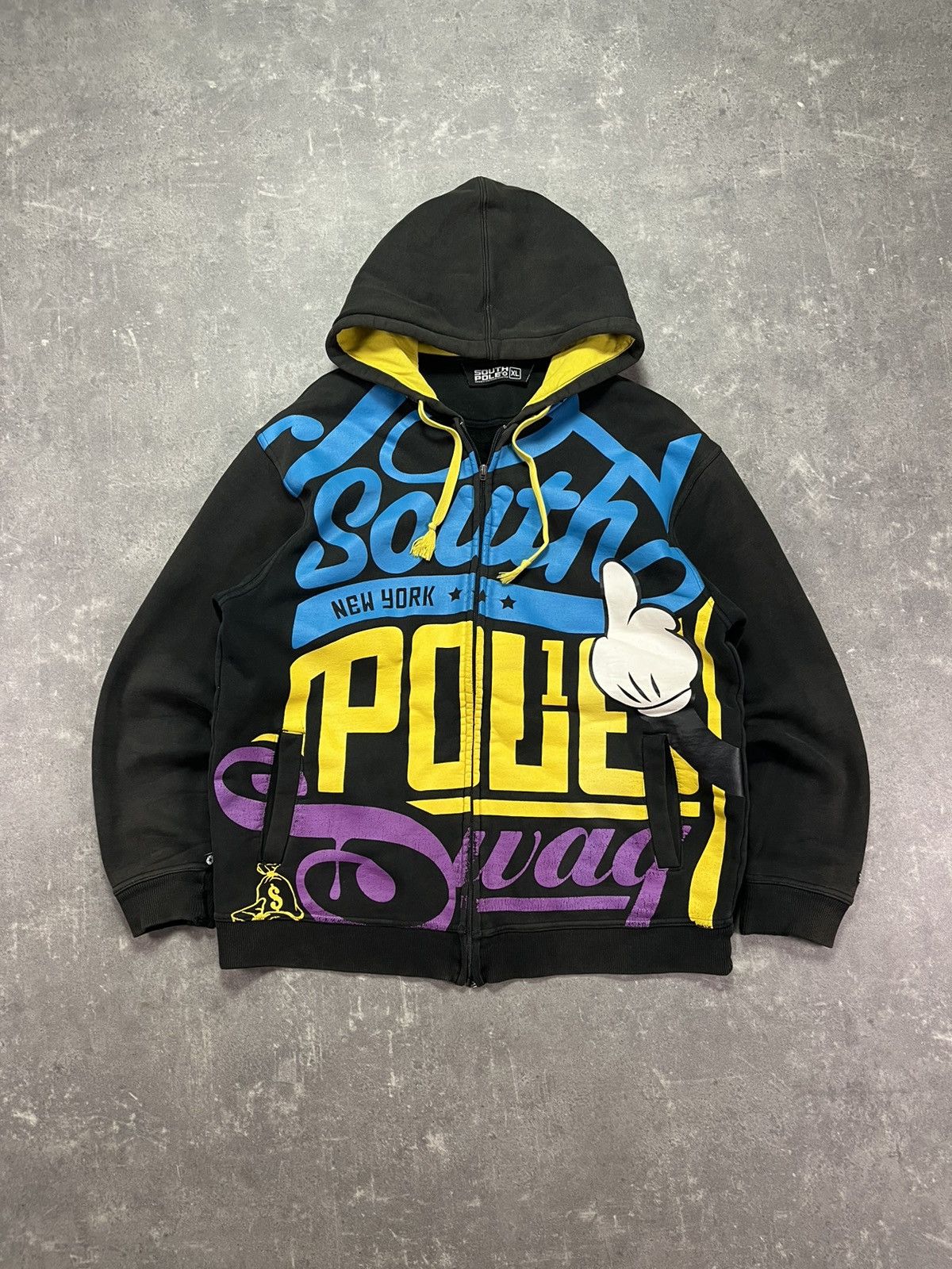 Southpole 00s Southpole Distressed Vintage Printed Baggy Zip Hoodie XL Size US XL / EU 56 / 4 - 1 Thumbnail