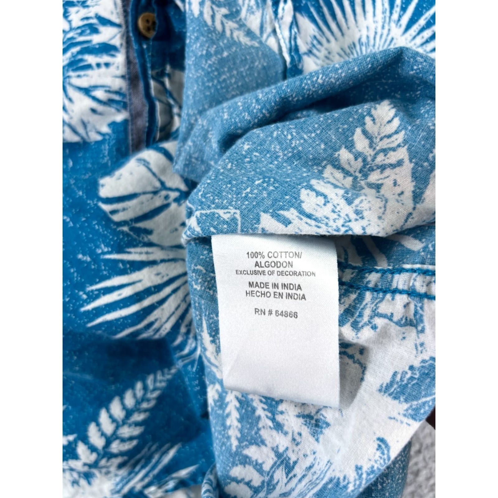 Vintage Modern Culture Shirt Mens XL Blue Floral Palm Print Hawaiian Cotton Size US XL / EU 56 / 4 - 4 Thumbnail